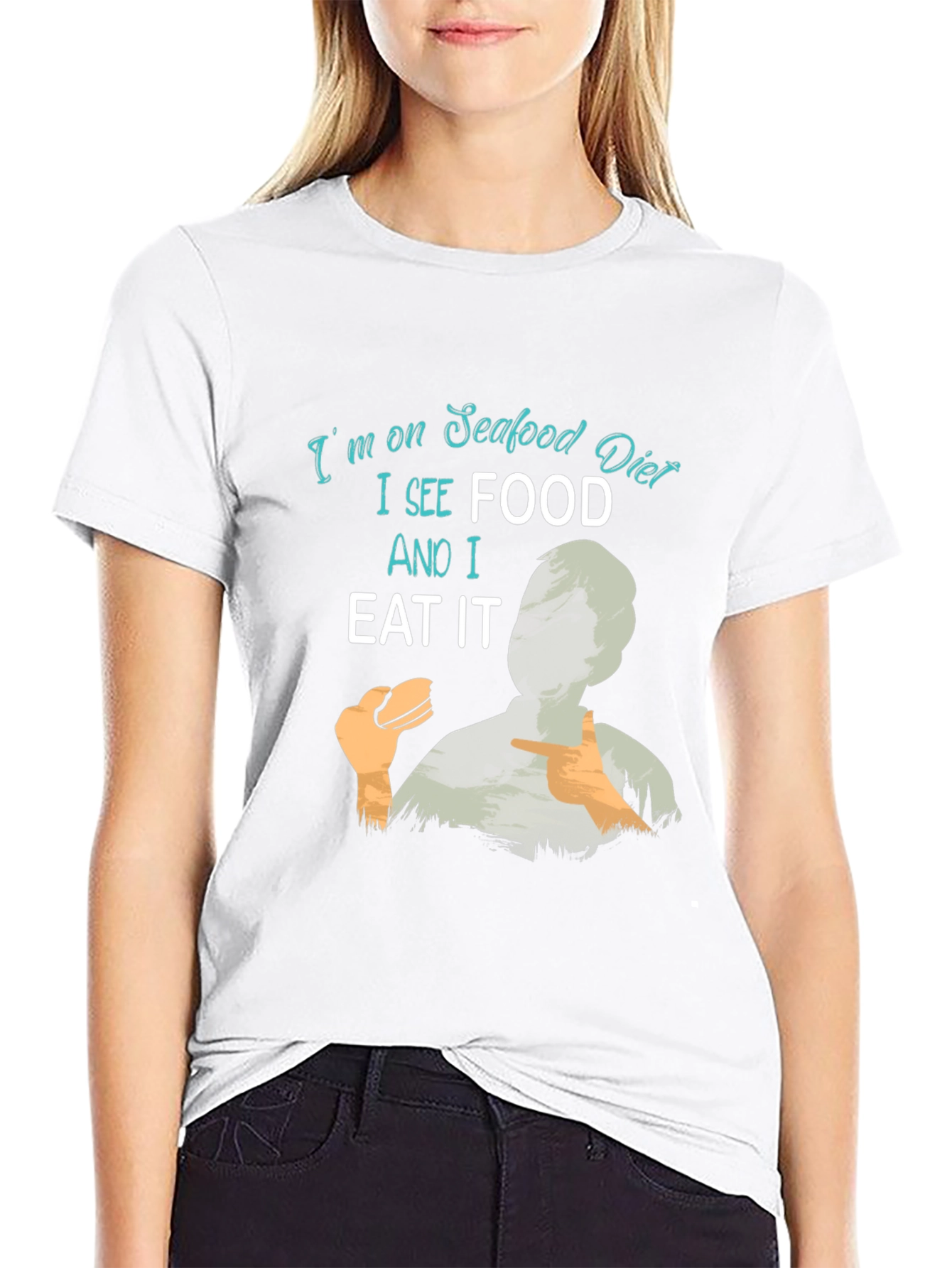 Seafood Diet Funny Graphic T-Shirt