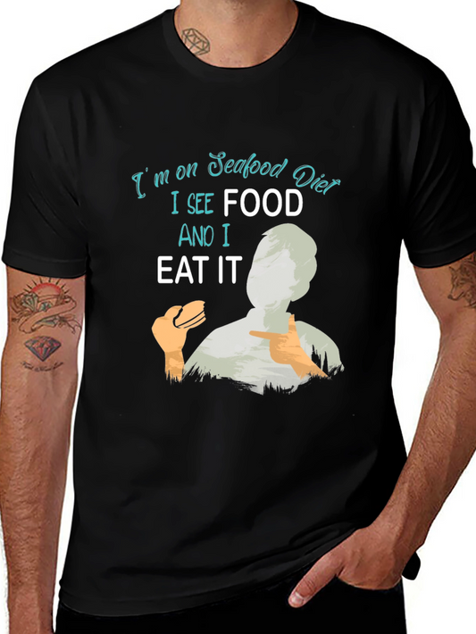 Seafood Diet Funny Graphic T-Shirt