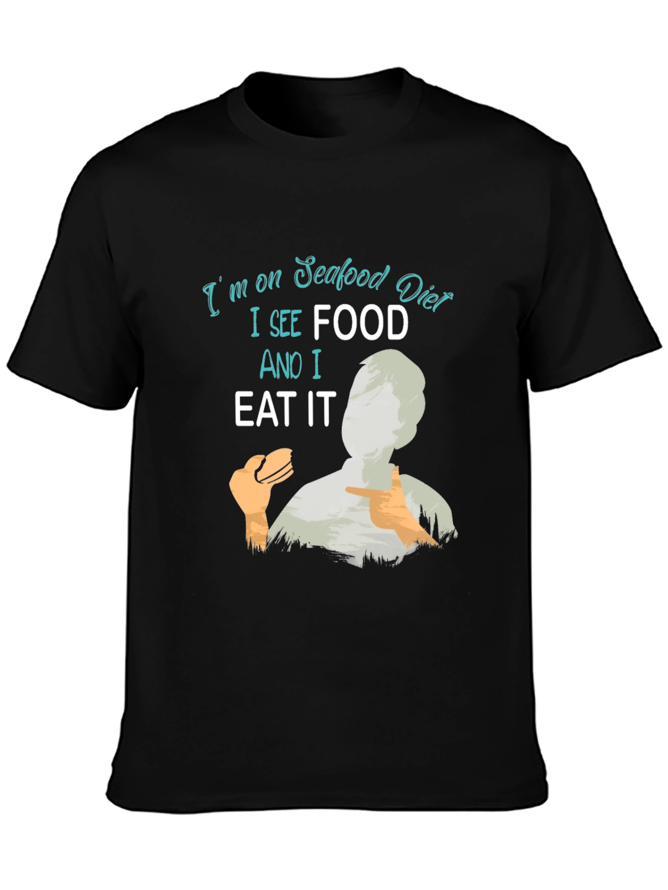 Seafood Diet Funny Graphic T-Shirt