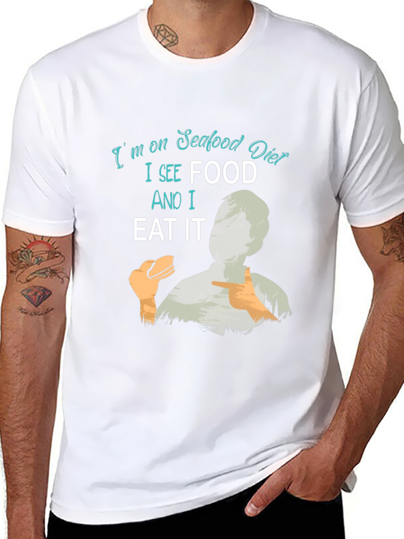 Seafood Diet Funny Graphic T-Shirt