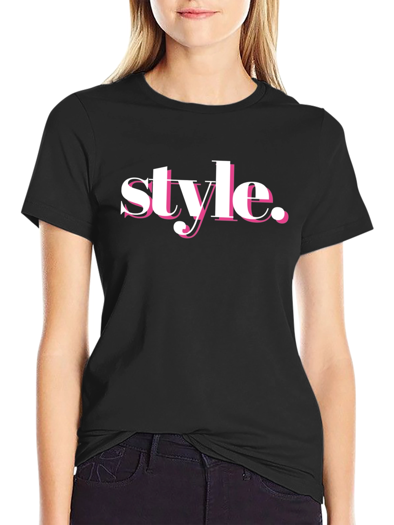 Stylish Black T-Shirt with Style Graphic Print