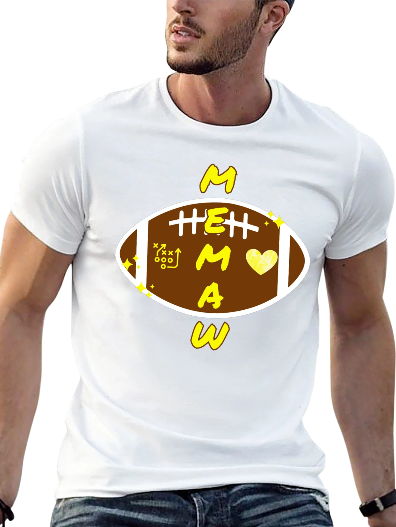 Memaw Football T-Shirt - Gift For Grandma