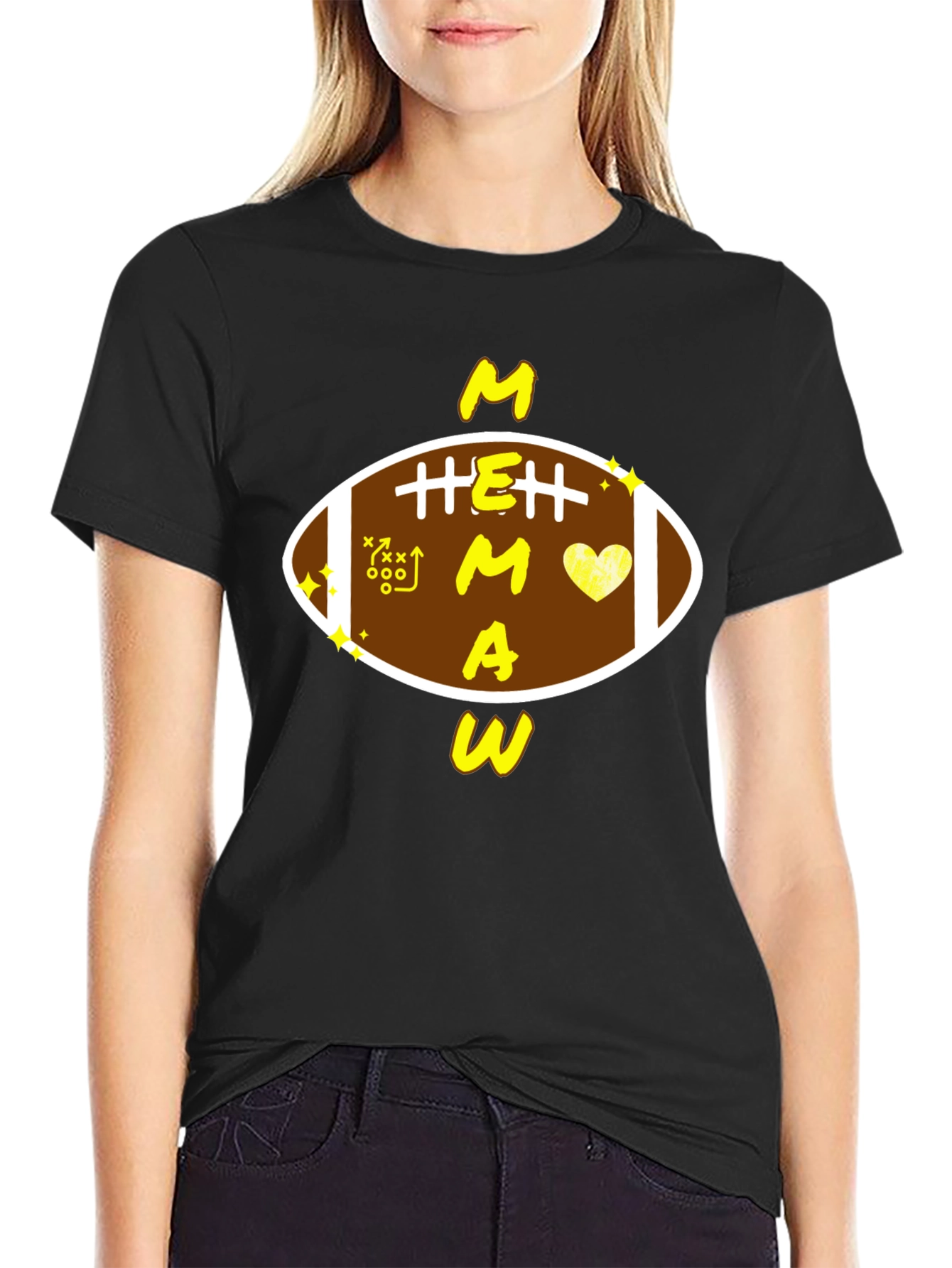 Memaw Football T-Shirt - Gift For Grandma