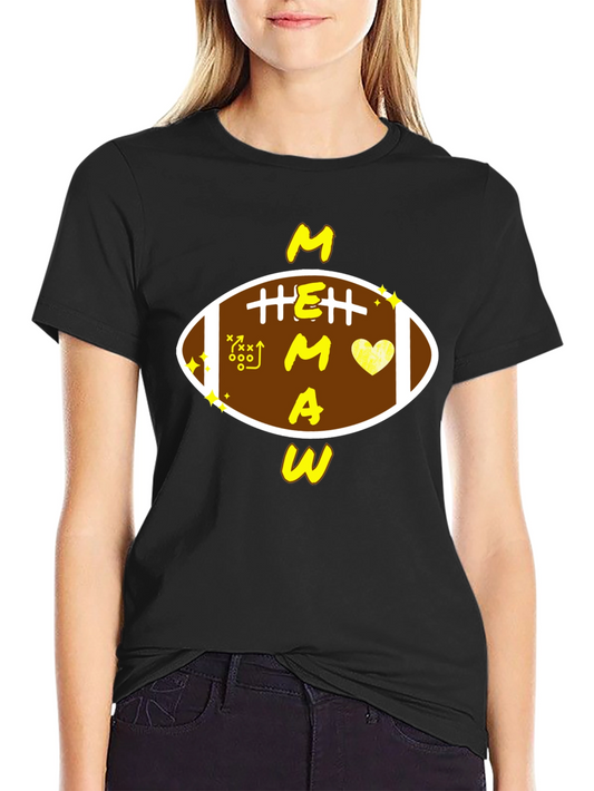 Memaw Football T-Shirt - Gift For Grandma