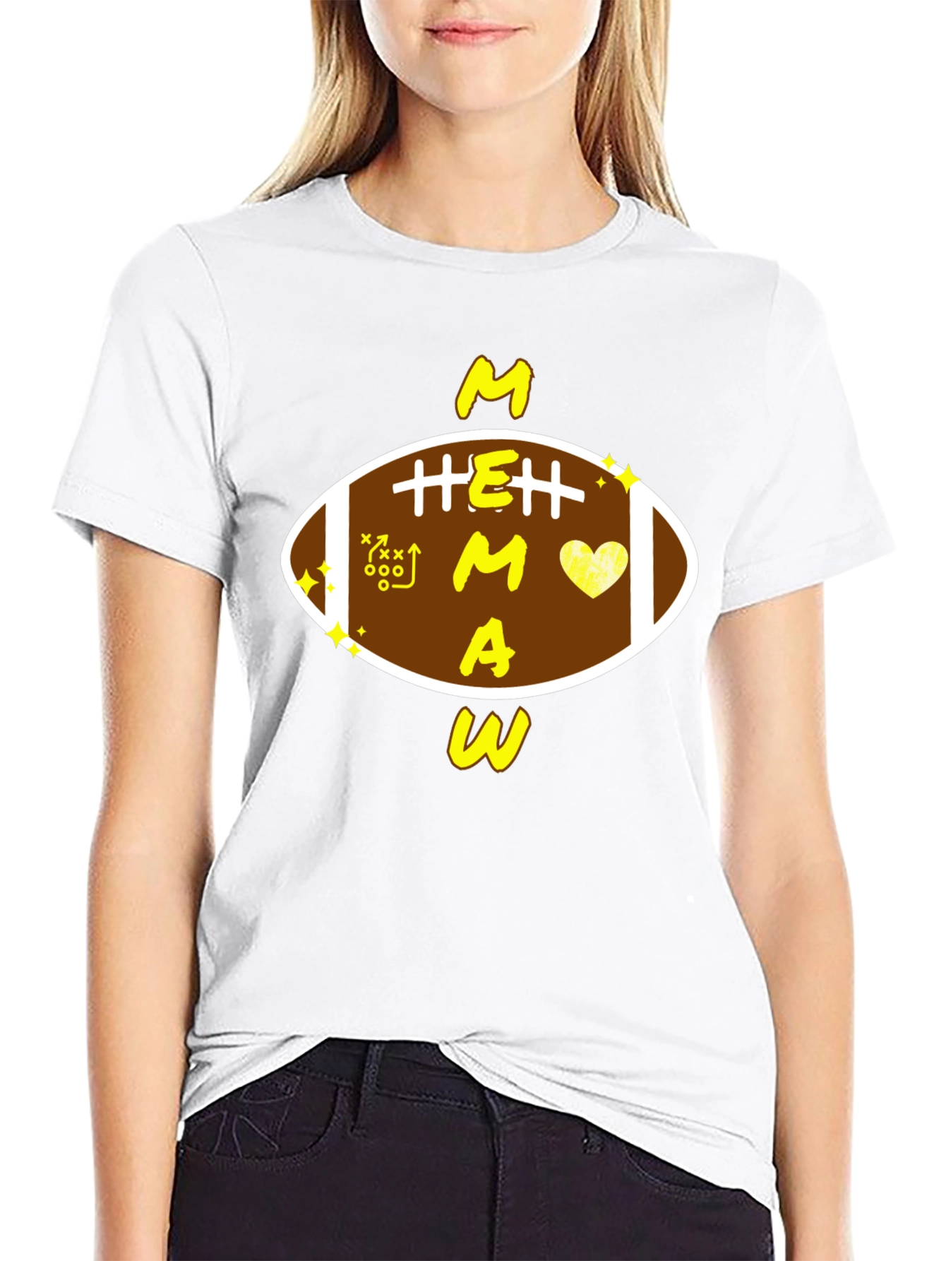 Memaw Football T-Shirt - Gift For Grandma