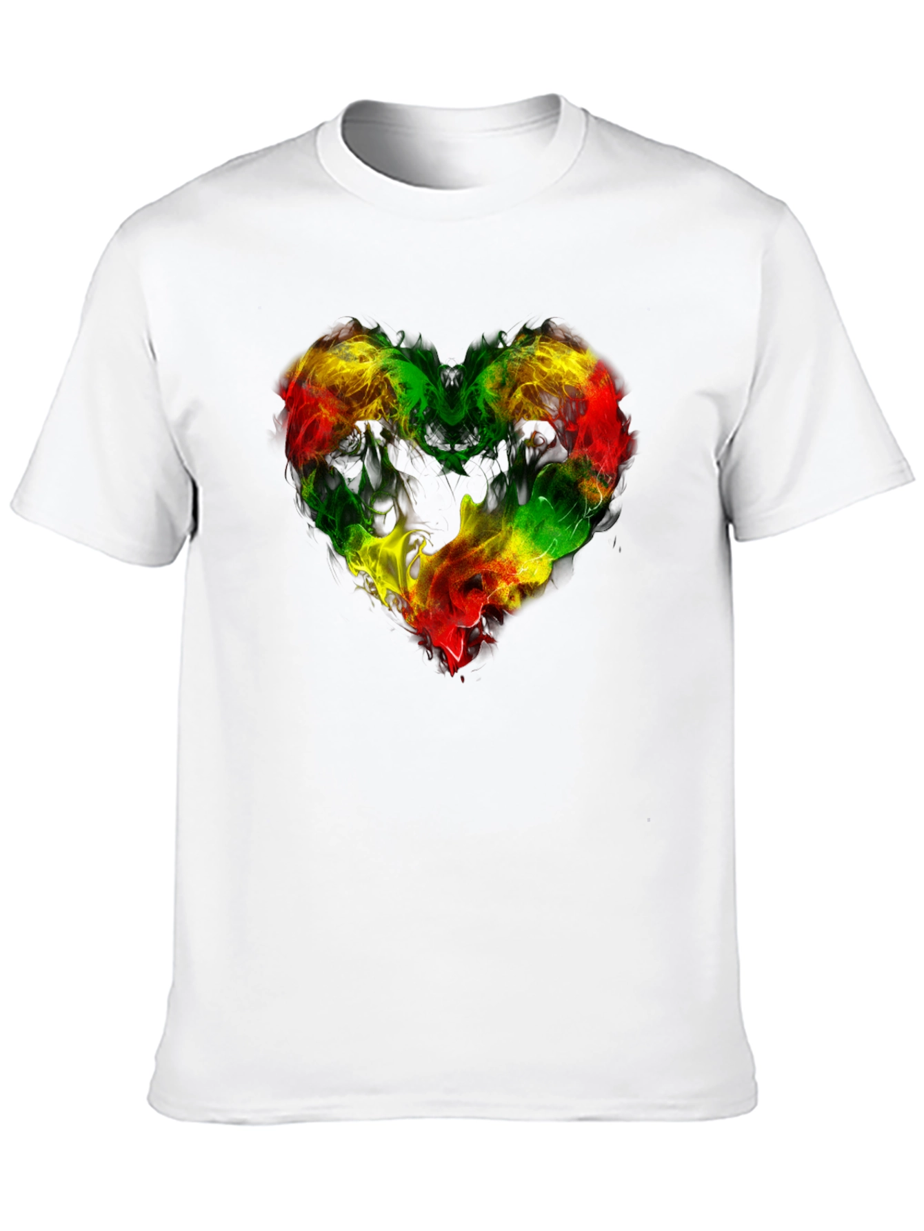Rasta Heart T-Shirt - Black Reggae Style Tee
