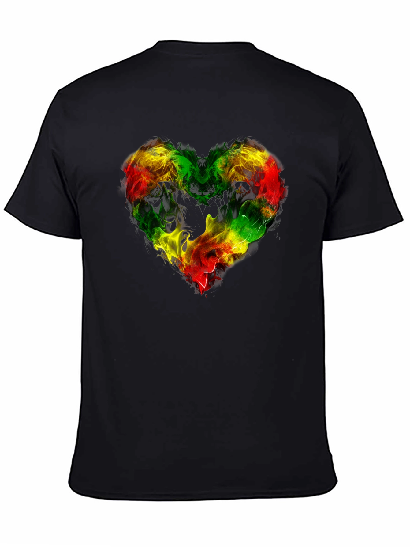 Rasta Heart T-Shirt - Black Reggae Style Tee