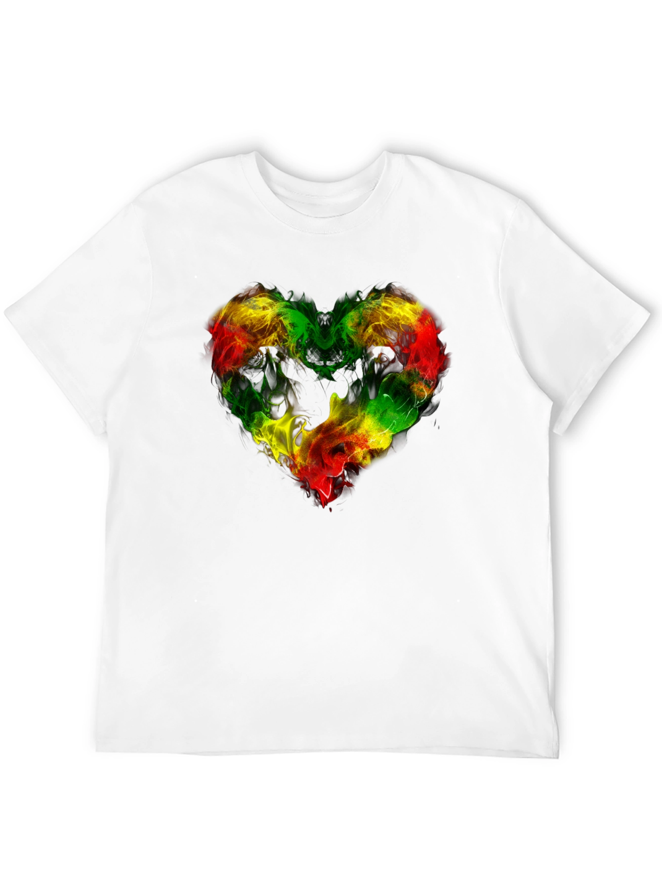 Rasta Heart T-Shirt - Black Reggae Style Tee