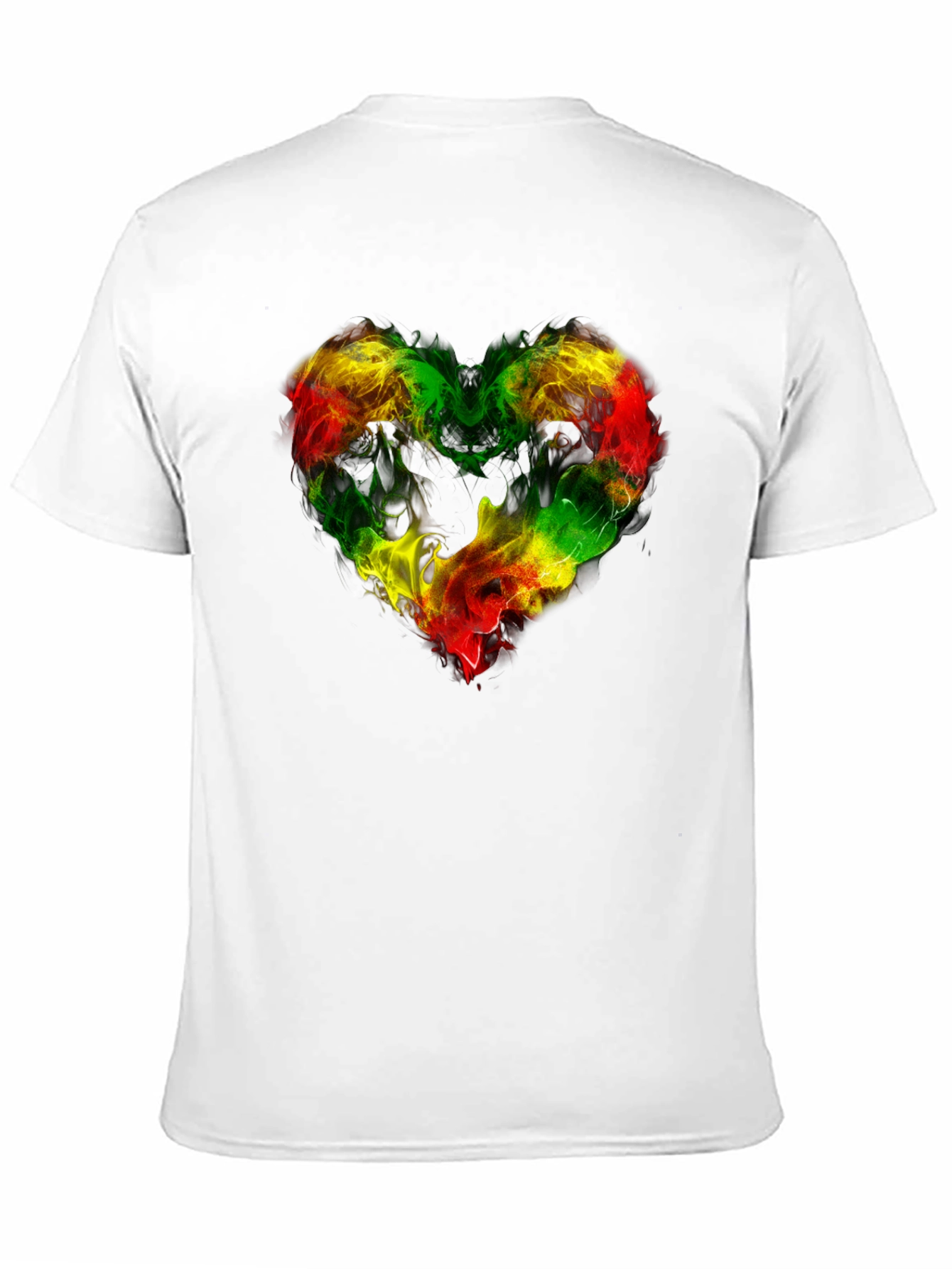 Rasta Heart T-Shirt - Black Reggae Style Tee