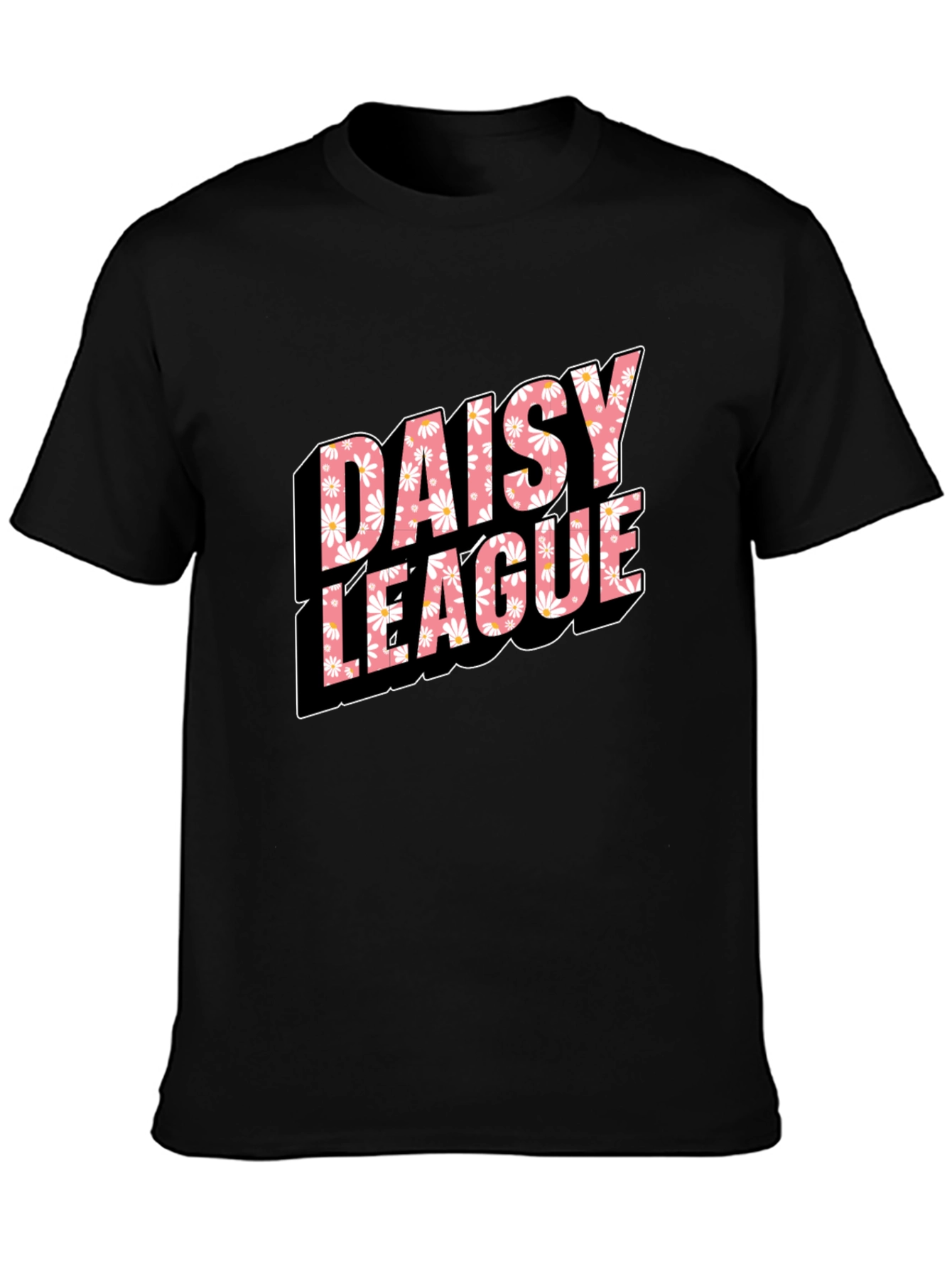Daisy League T-Shirt - Black Cotton Tee