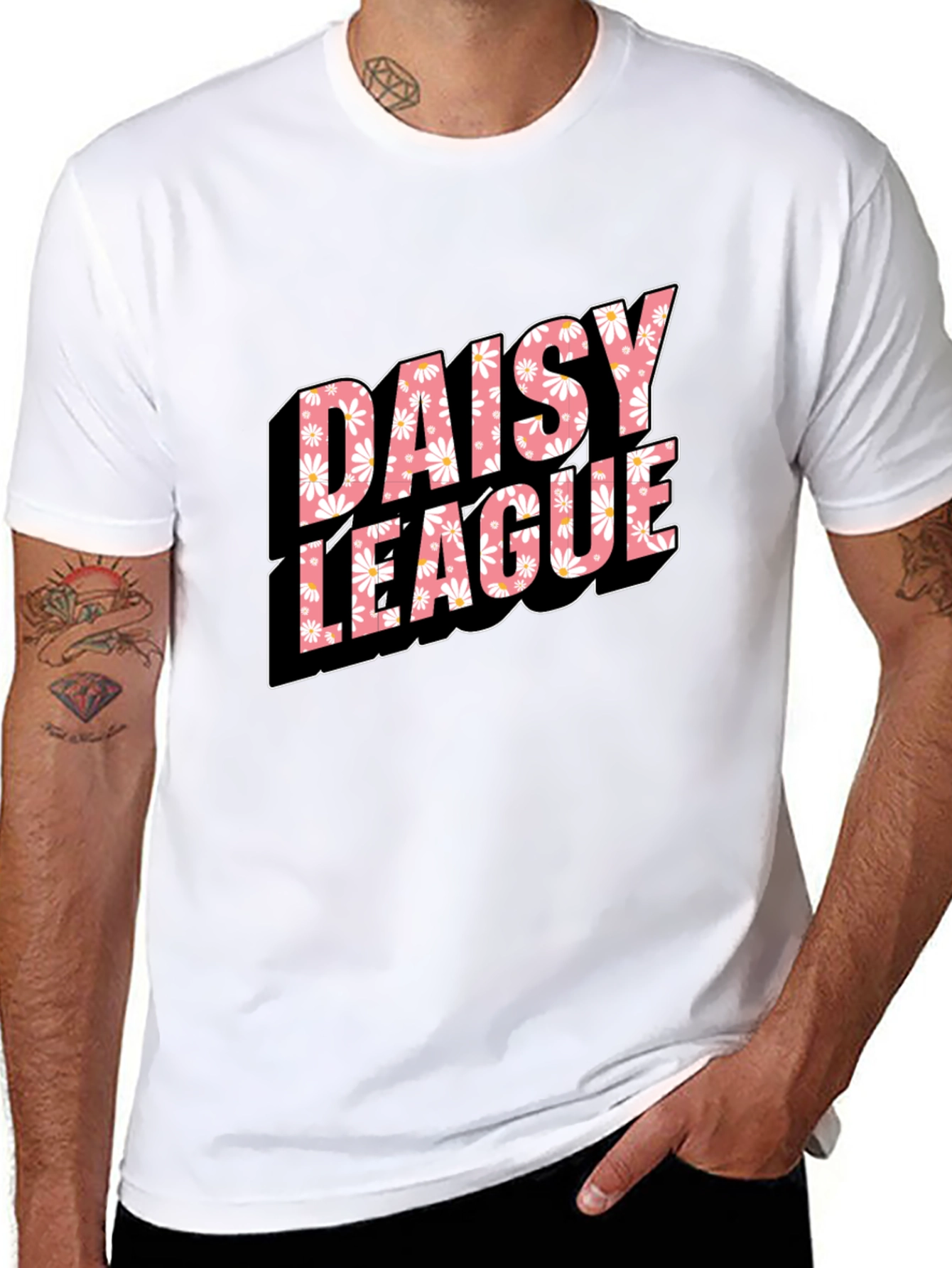 Daisy League T-Shirt - Black Cotton Tee