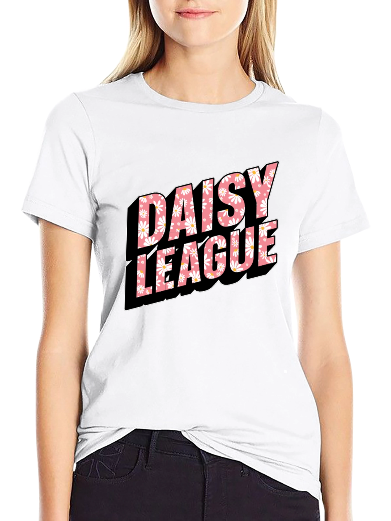 Daisy League T-Shirt - Black Cotton Tee
