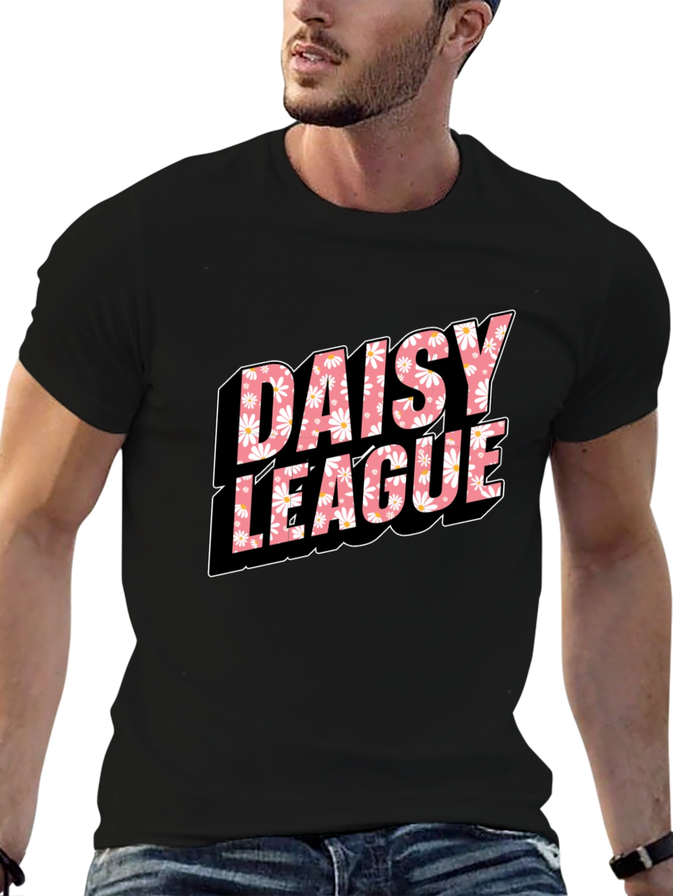 Daisy League T-Shirt - Black Cotton Tee