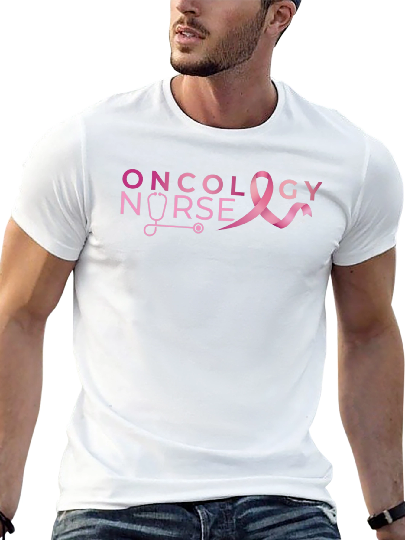 Oncology Nurse Ribbon Graphic T-Shirt