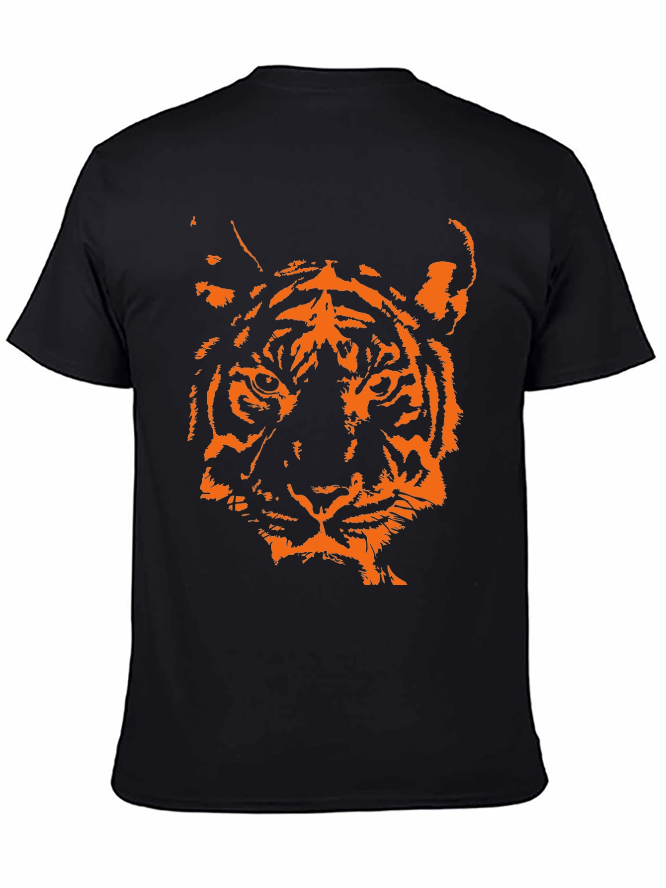 Tiger Graphic Print Crew Neck T-Shirt - Black