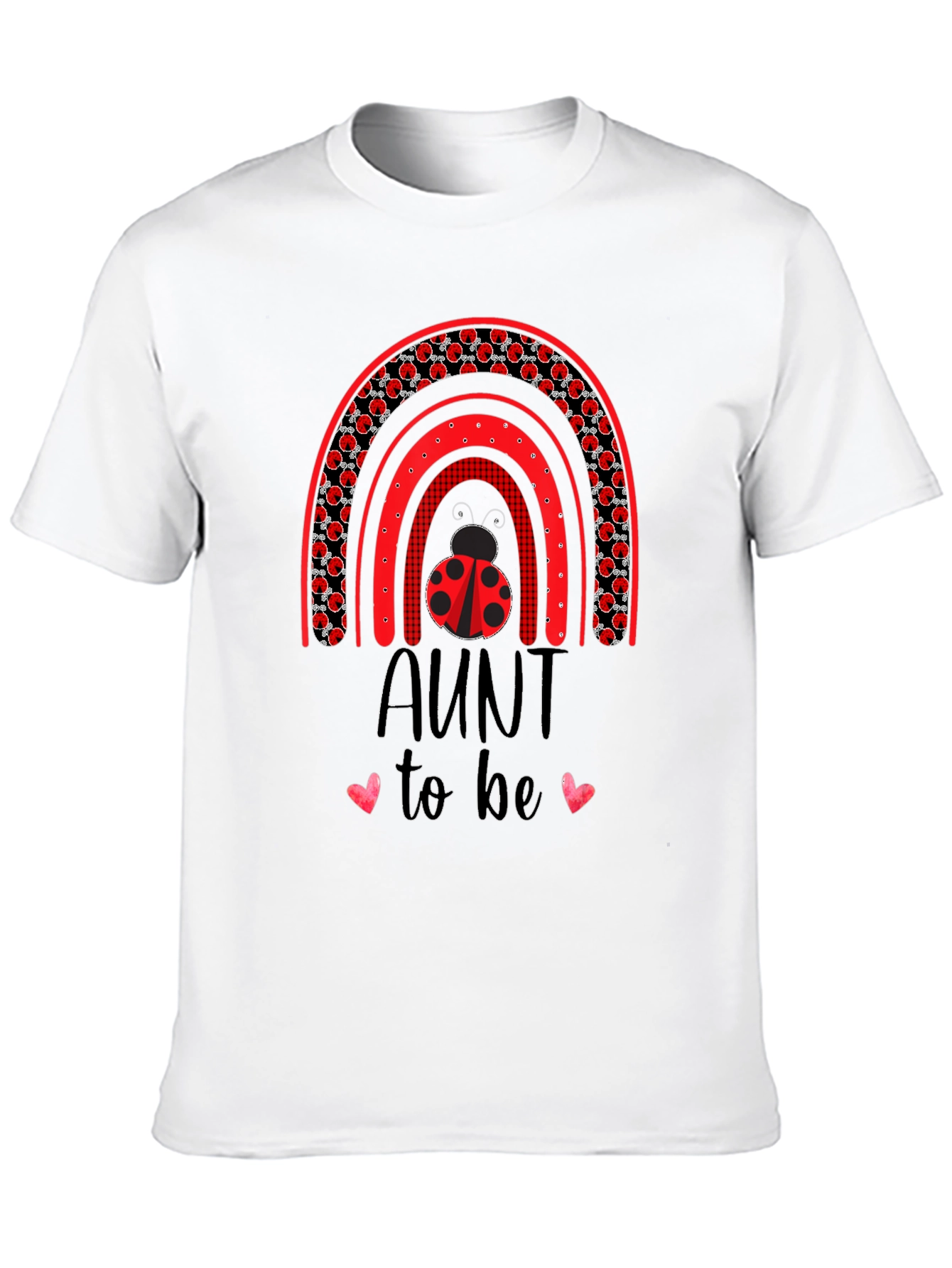 Aunt To Be Ladybug Rainbow Tee