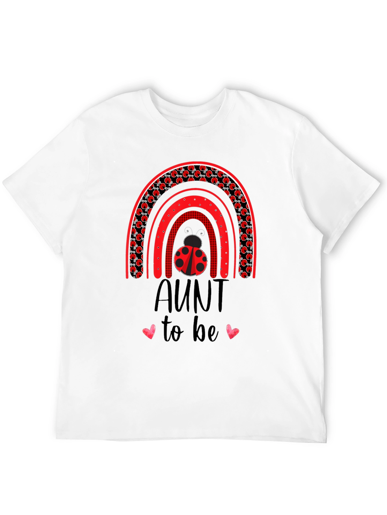 Aunt To Be Ladybug Rainbow Tee