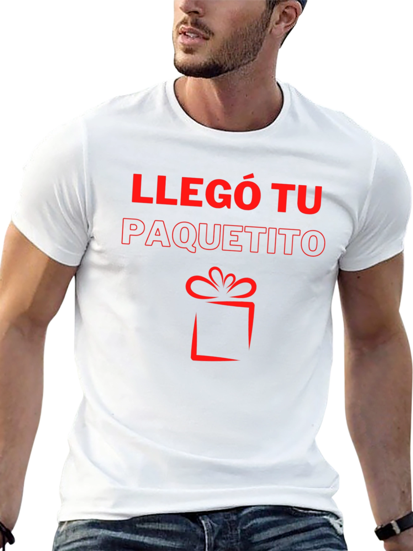 Llegó Tu Paquetito Black T-Shirt - Gift Design