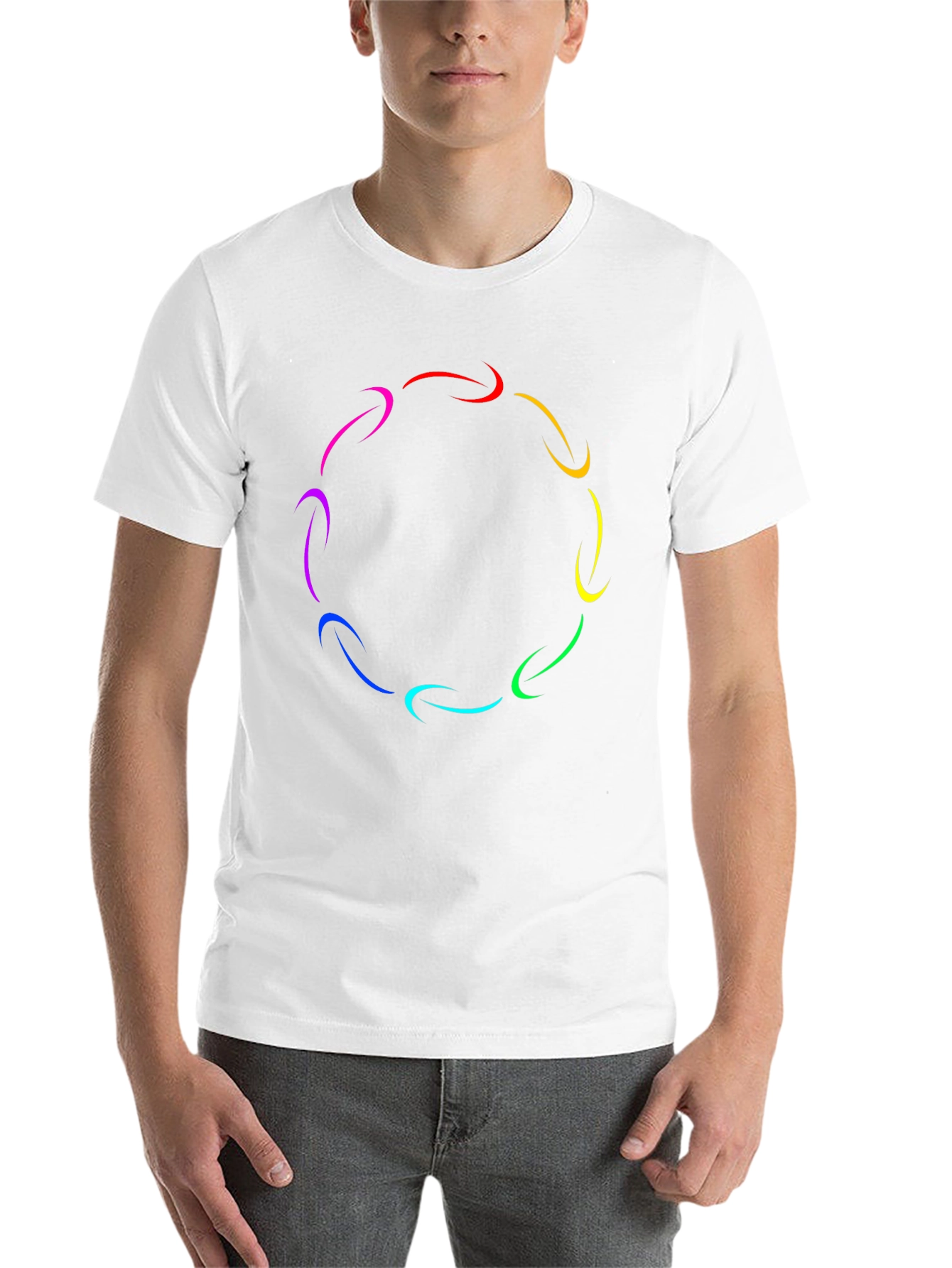 Rainbow Arrow Circle T-Shirt - Stylish Graphic Tee