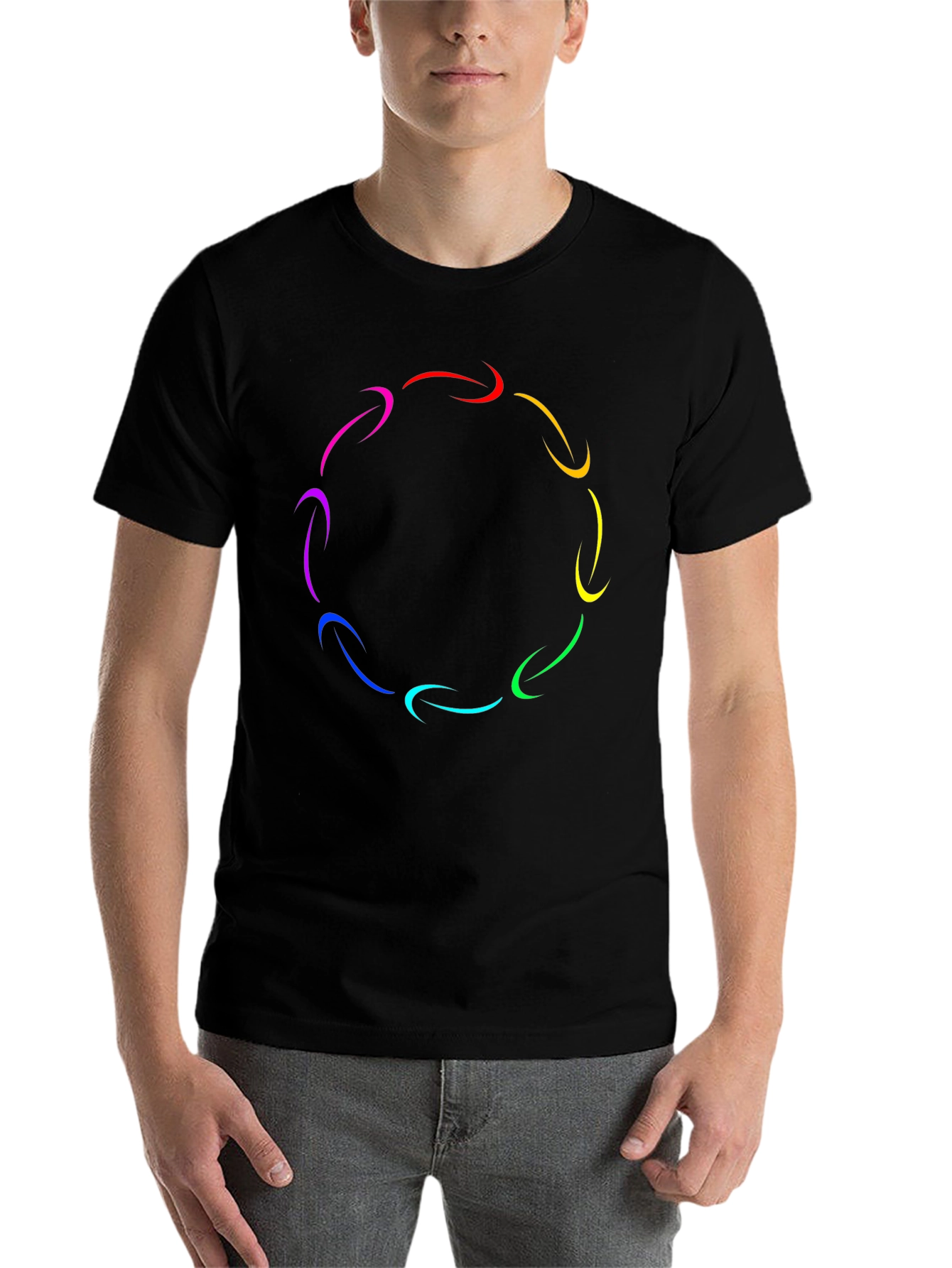 Rainbow Arrow Circle T-Shirt - Stylish Graphic Tee