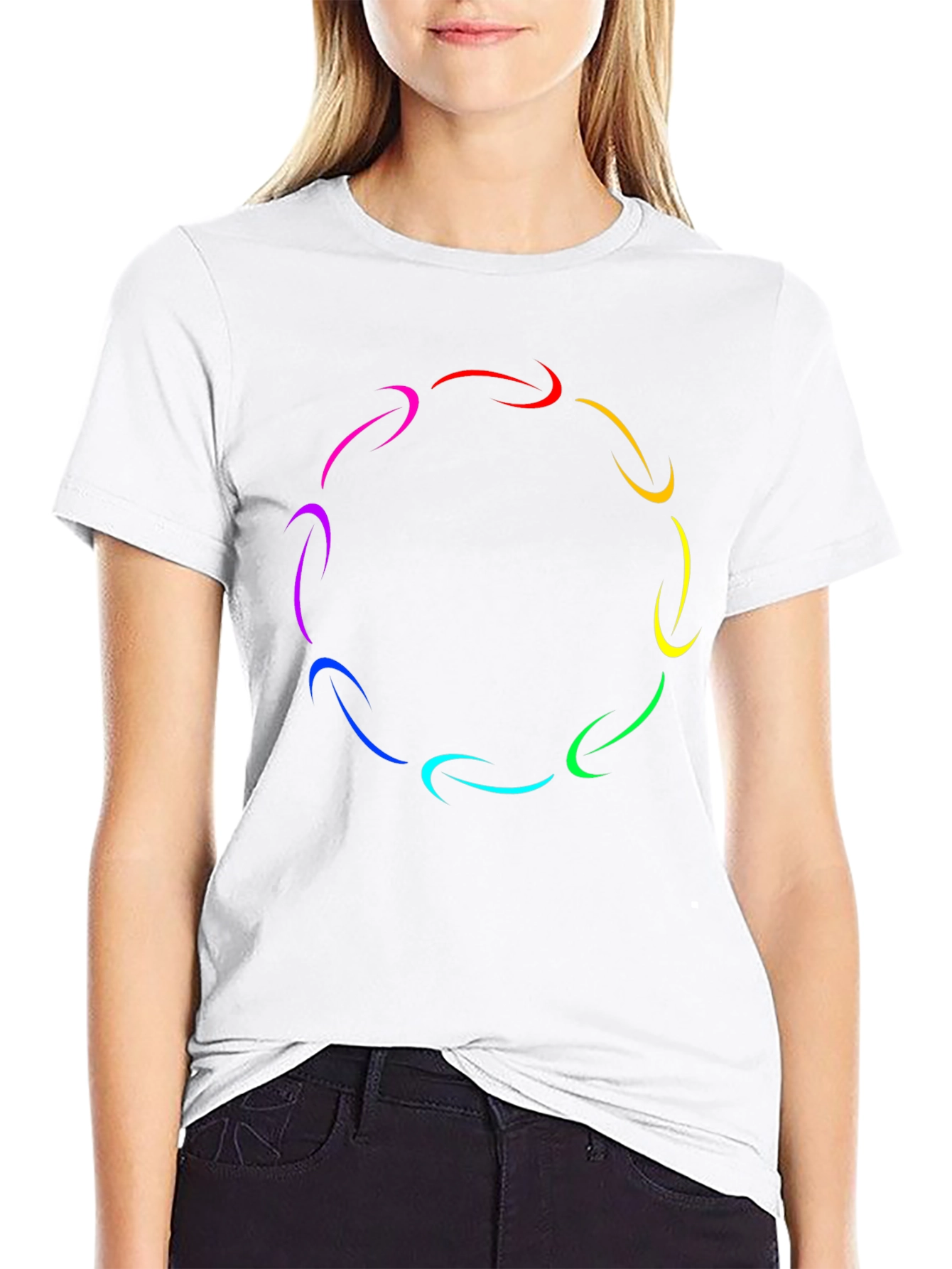 Rainbow Arrow Circle T-Shirt - Stylish Graphic Tee