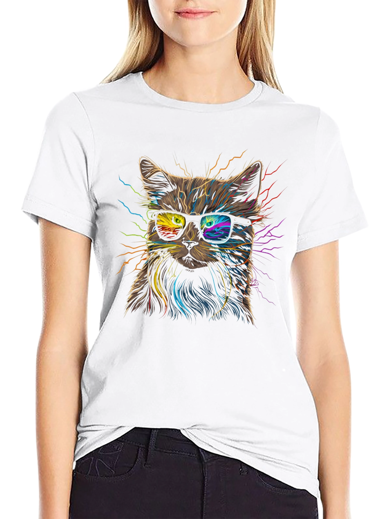 Cool Cat Graphic Tee - Funky Feline Fashion