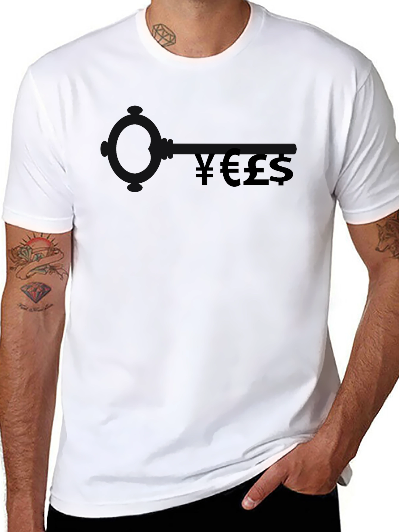Currency Symbol Black T-Shirt - Mens