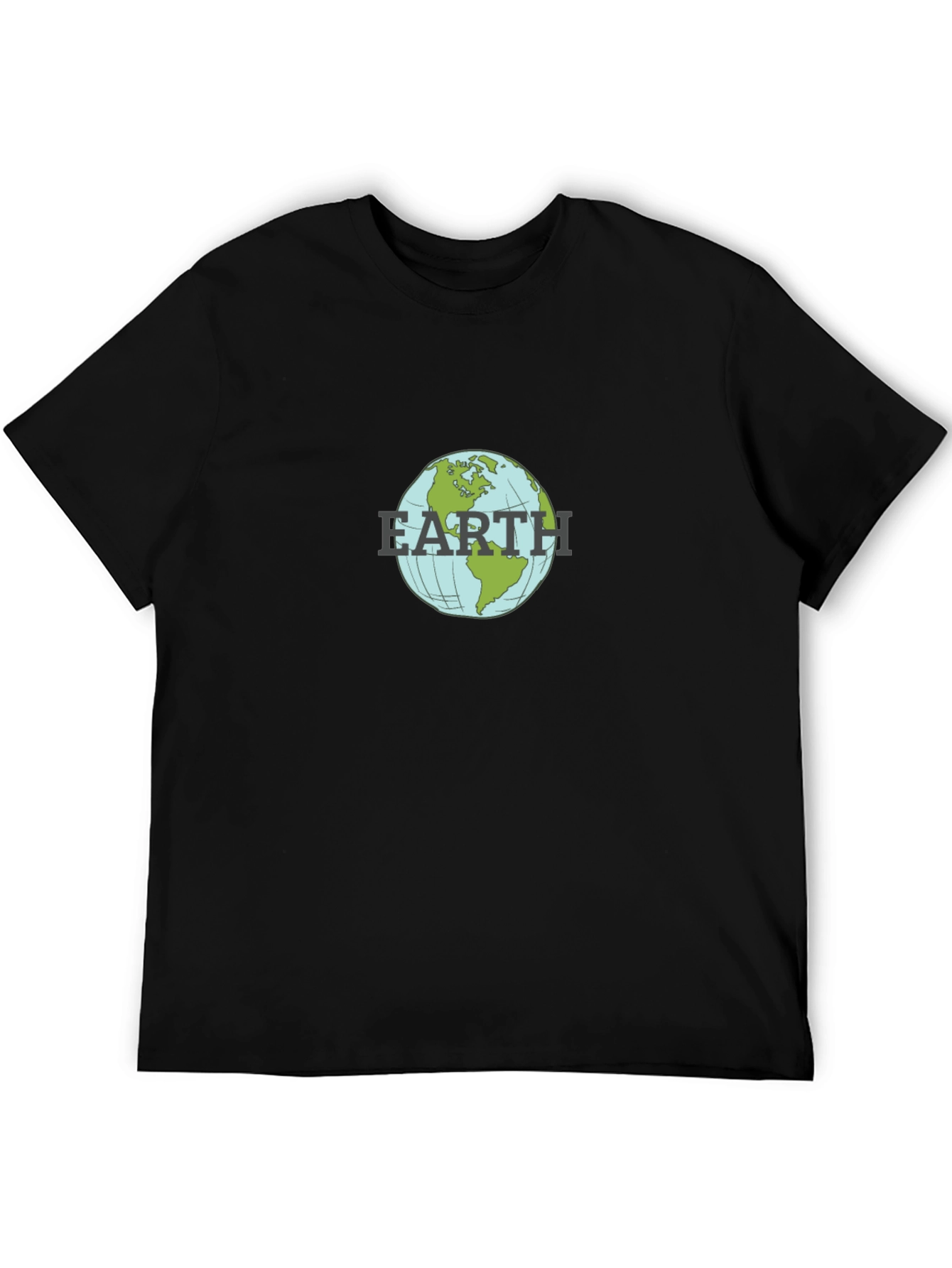 Earth Graphic Tee - Black Cotton Blend T-Shirt