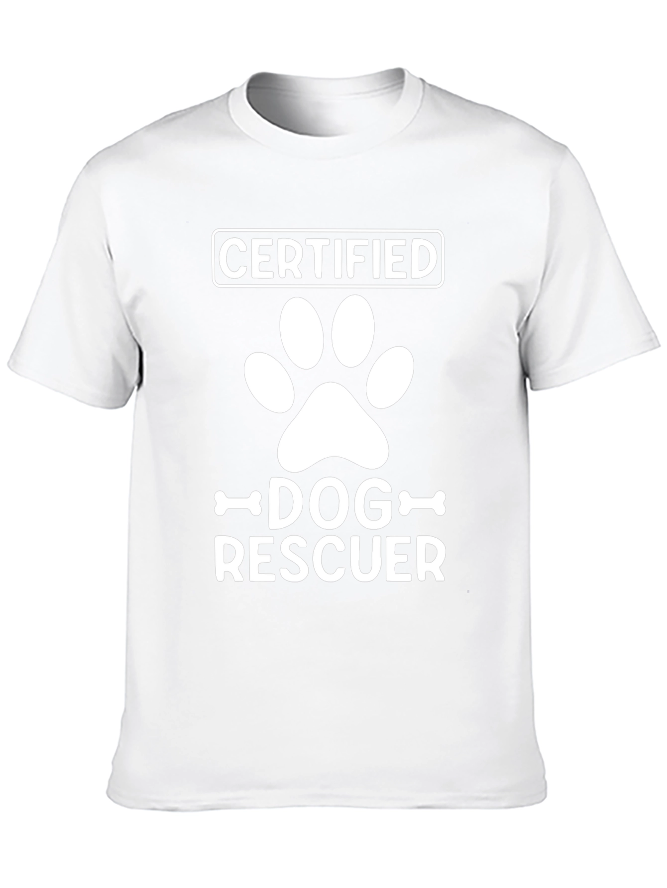 Certified Dog Rescuer T-Shirt - Paw Print Design