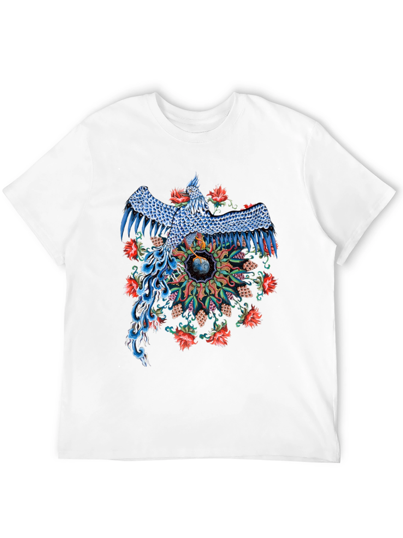 Phoenix Graphic Print Black T-Shirt