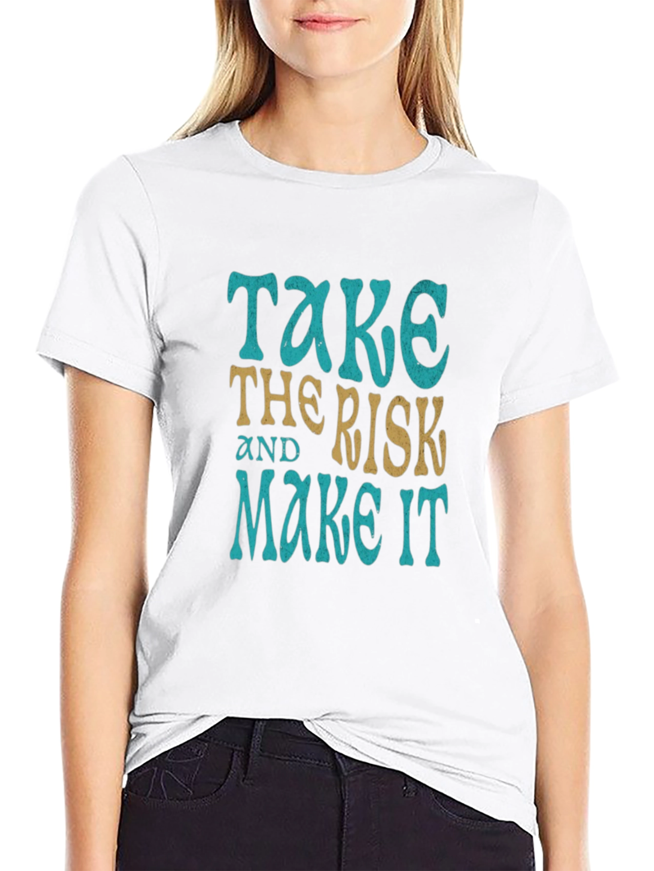 Take the Risk Graphic Tee - Motivational Black T-Shirt