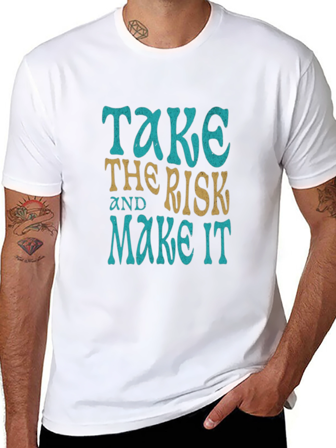 Take the Risk Graphic Tee - Motivational Black T-Shirt