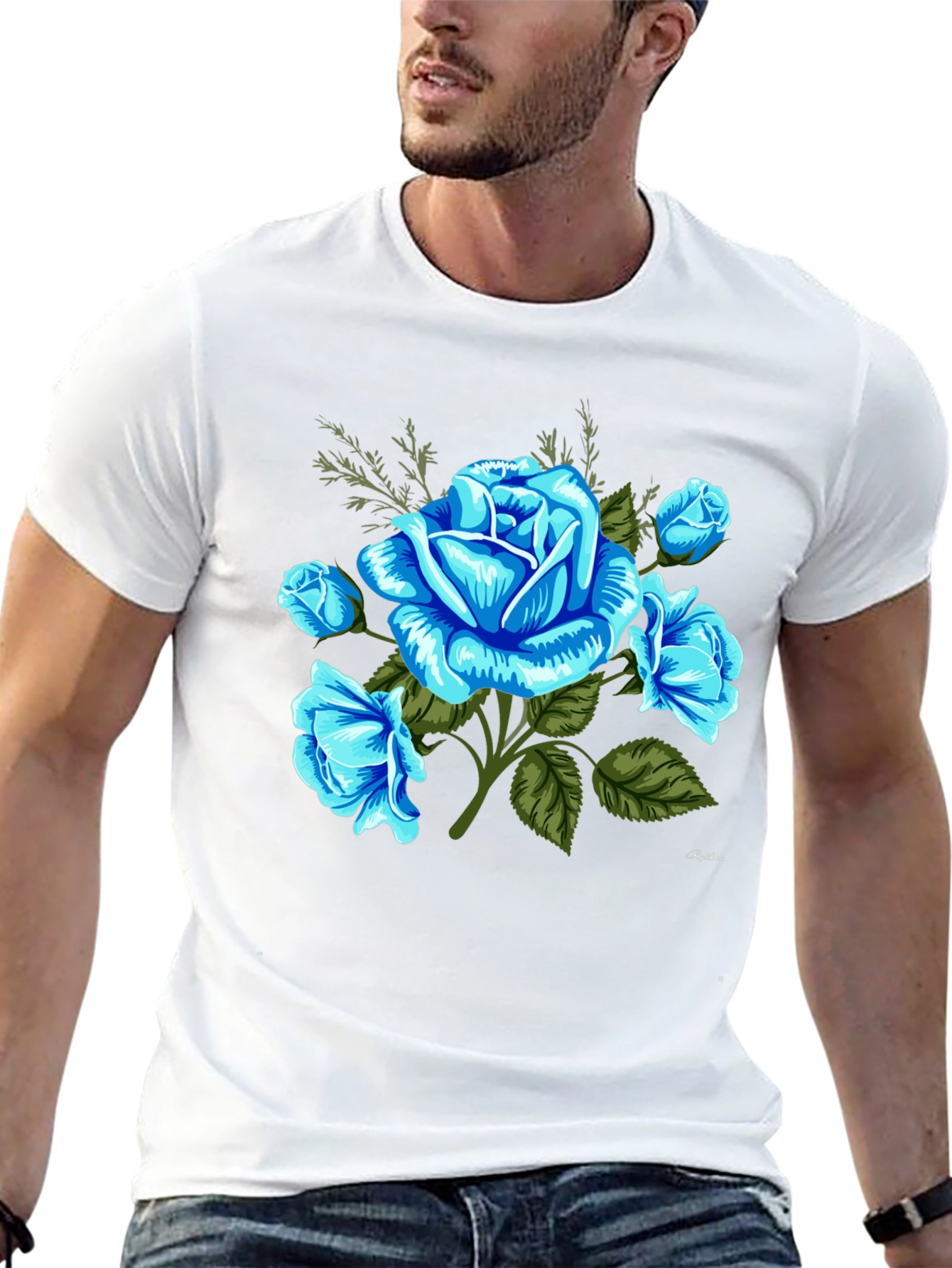 Blue Rose Graphic T-Shirt