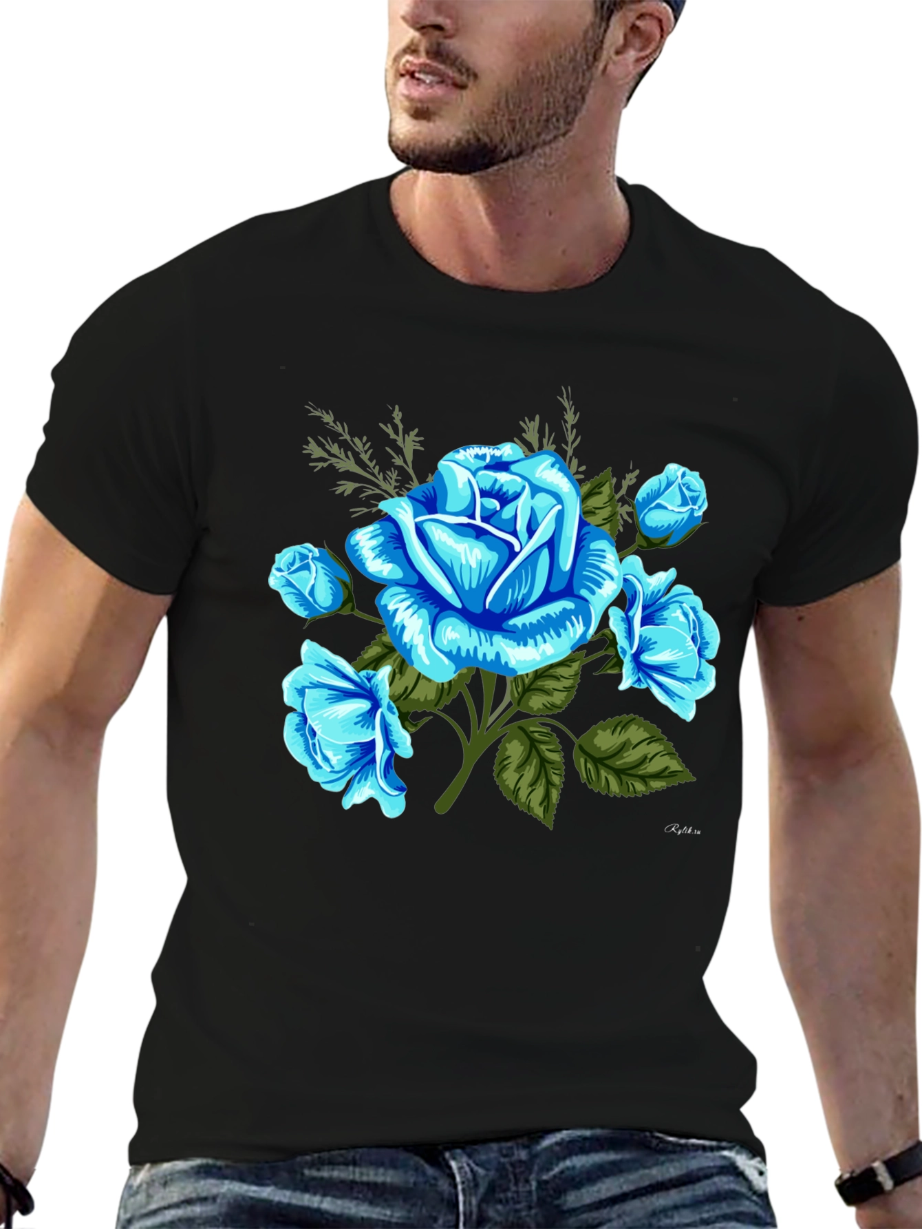 Blue Rose Graphic T-Shirt