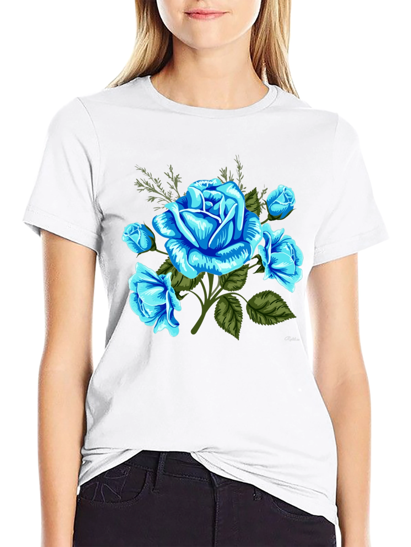 Blue Rose Graphic T-Shirt