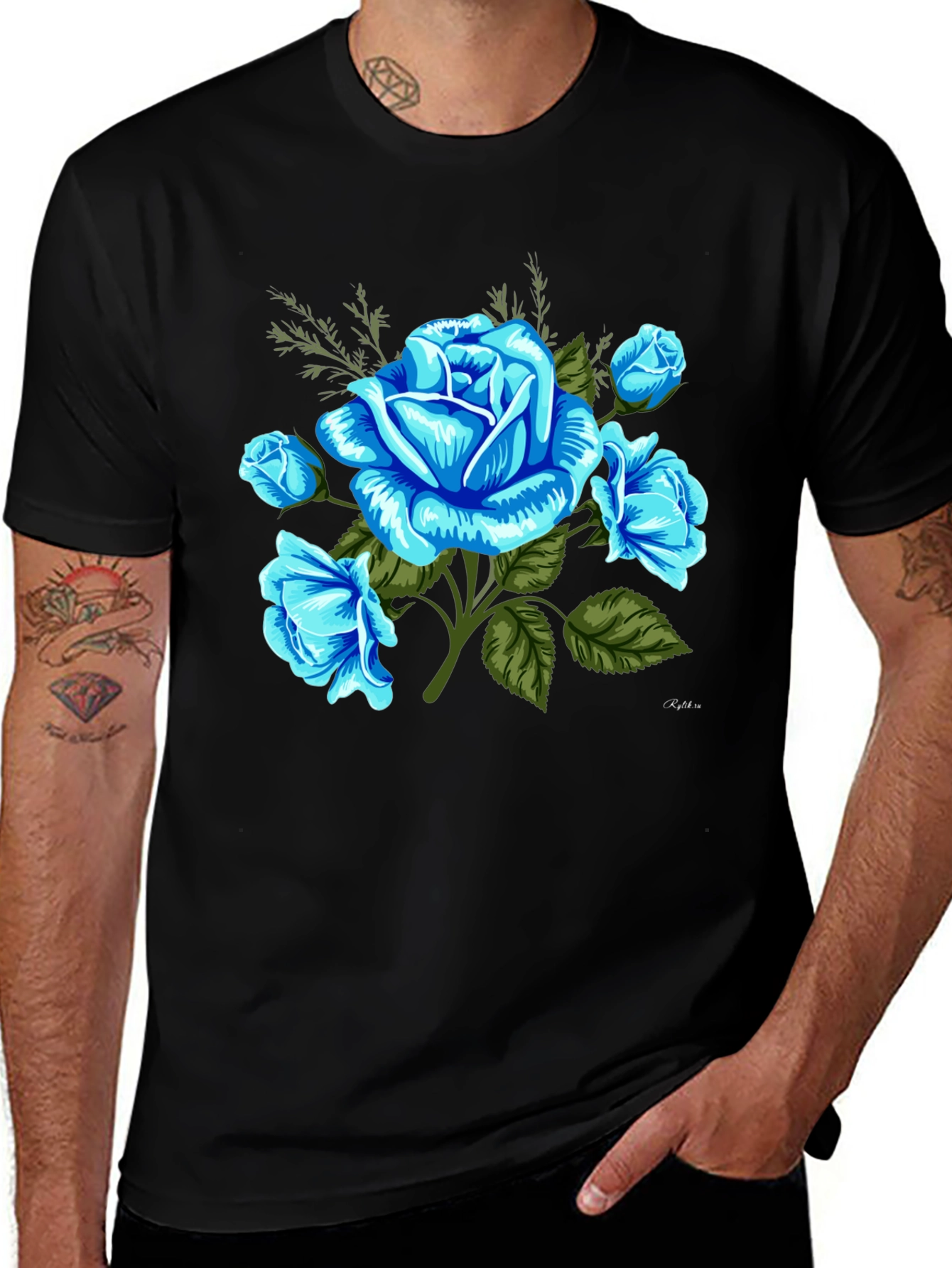 Blue Rose Graphic T-Shirt