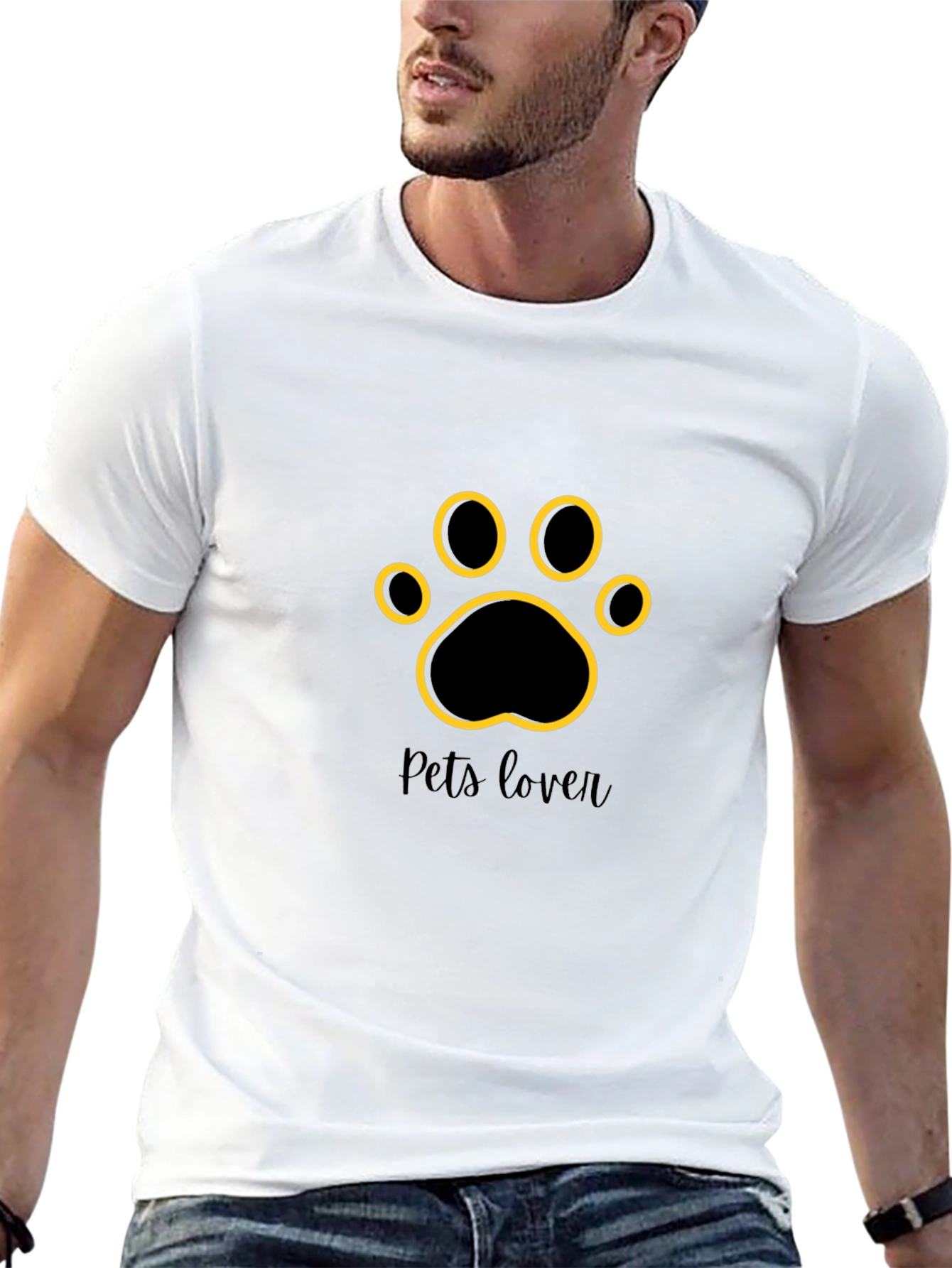 Stylish Pets Lover Black T-Shirt