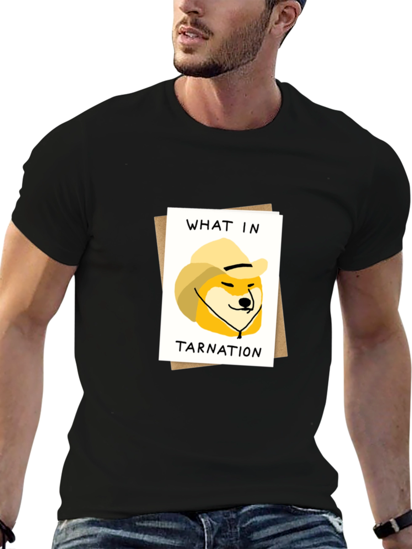 What in Tarnation Doge Meme Black T-Shirt