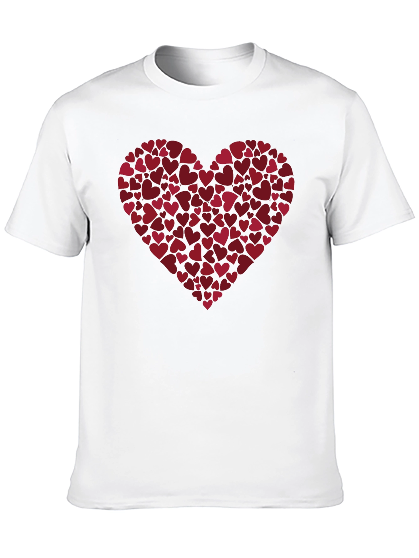 Heart Print Black Casual Tee