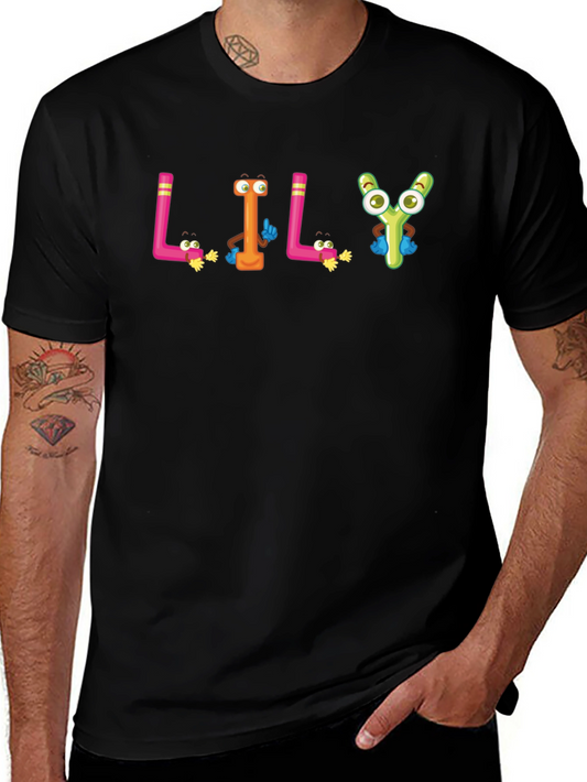 Cartoon LILY Black T-Shirt