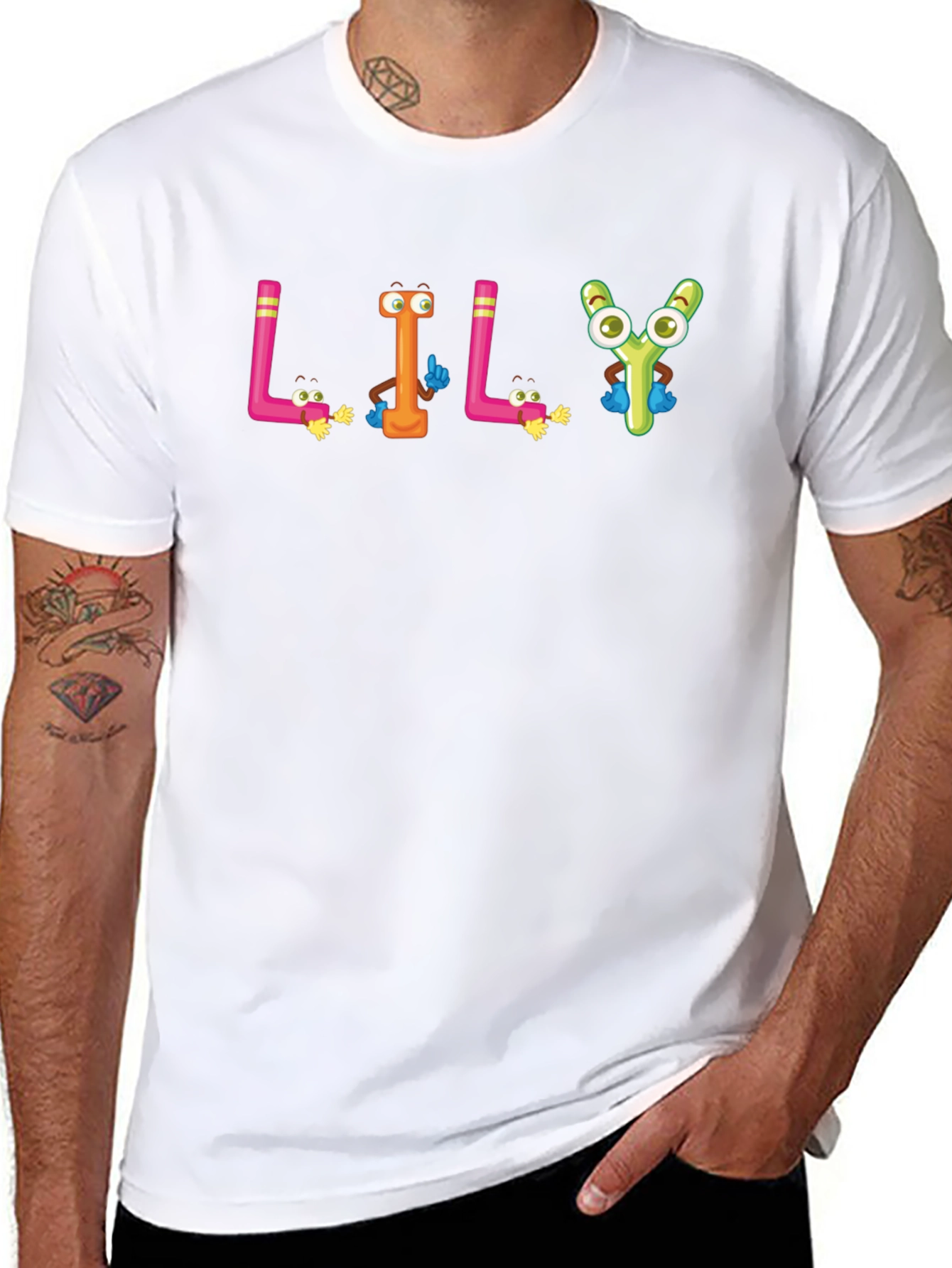 Cartoon LILY Black T-Shirt