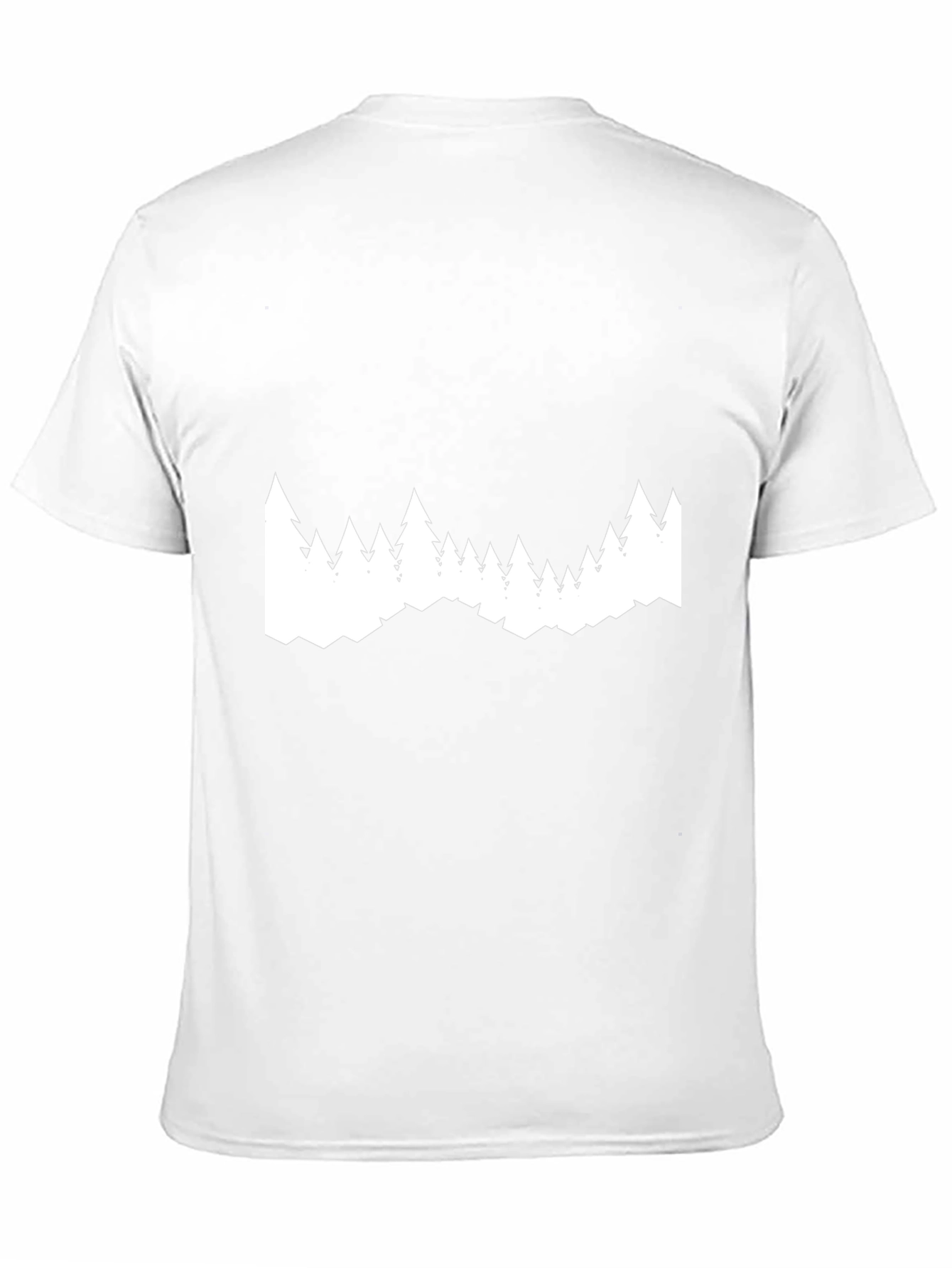 Mens Black T-Shirt with White Tree Graphic