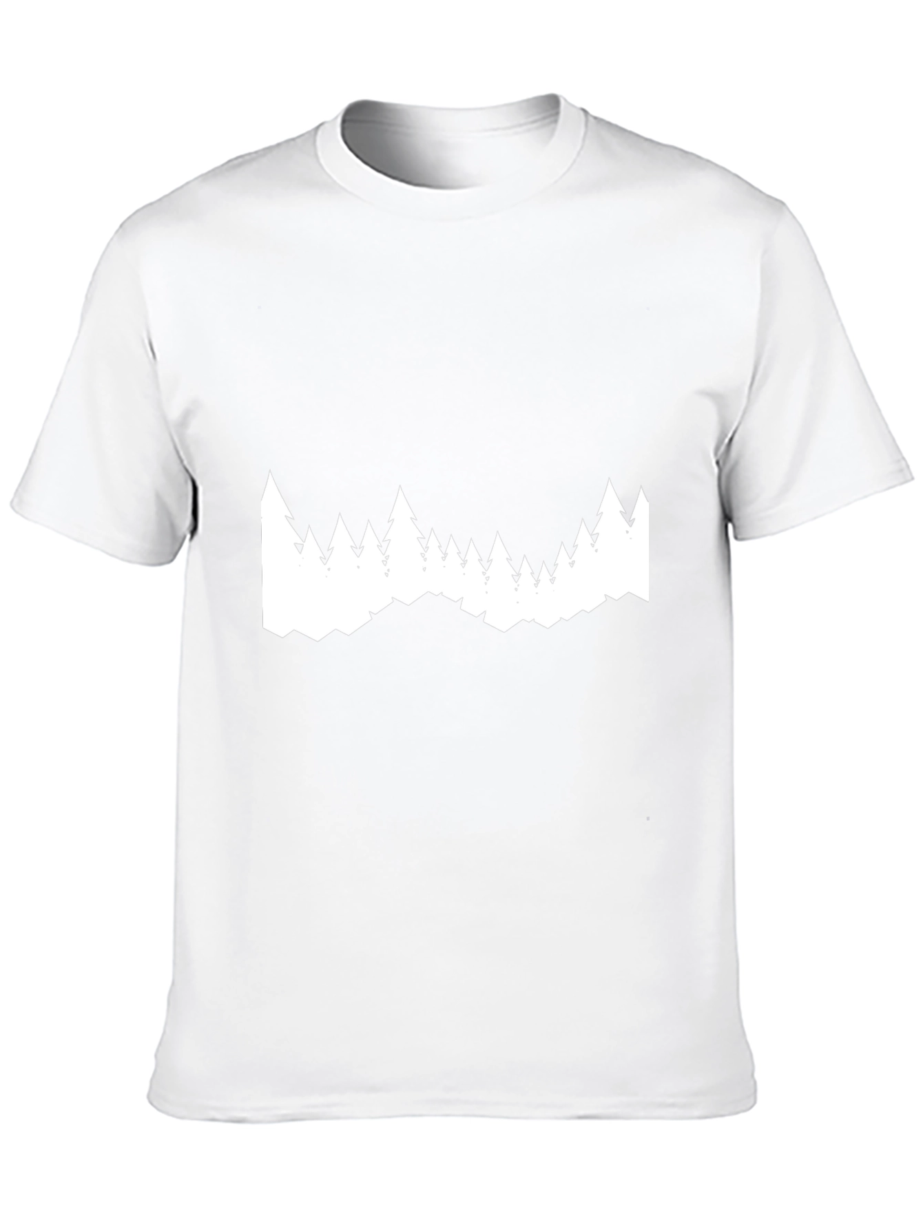 Mens Black T-Shirt with White Tree Graphic