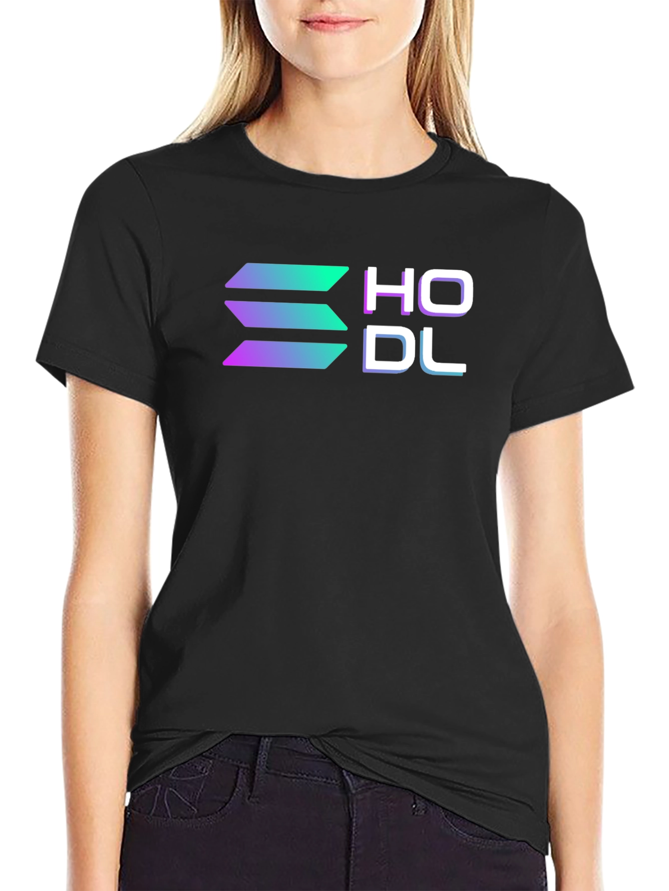HODL Solana Crypto Black T-Shirt