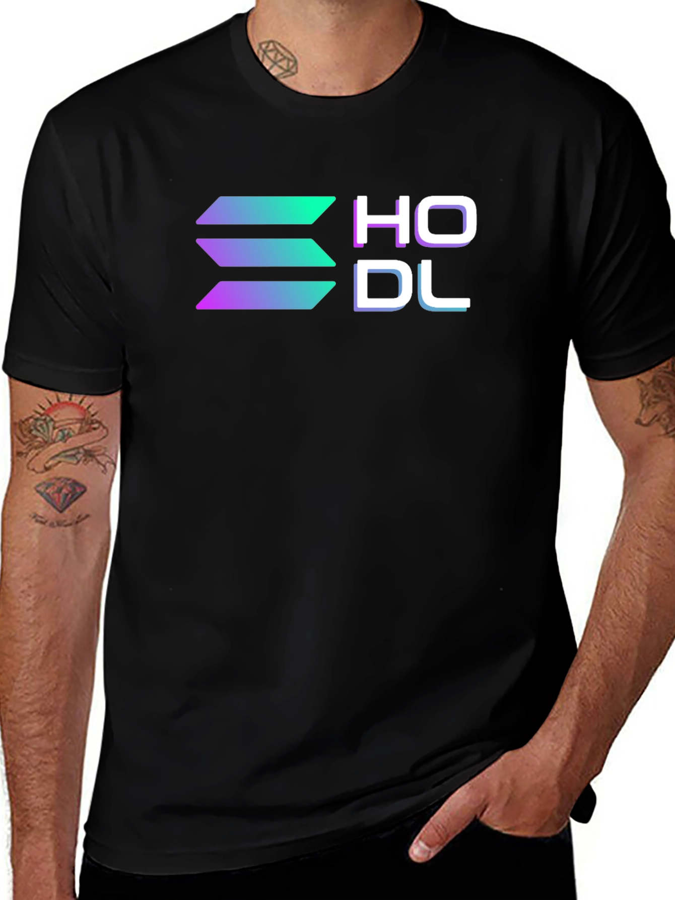 HODL Solana Crypto Black T-Shirt