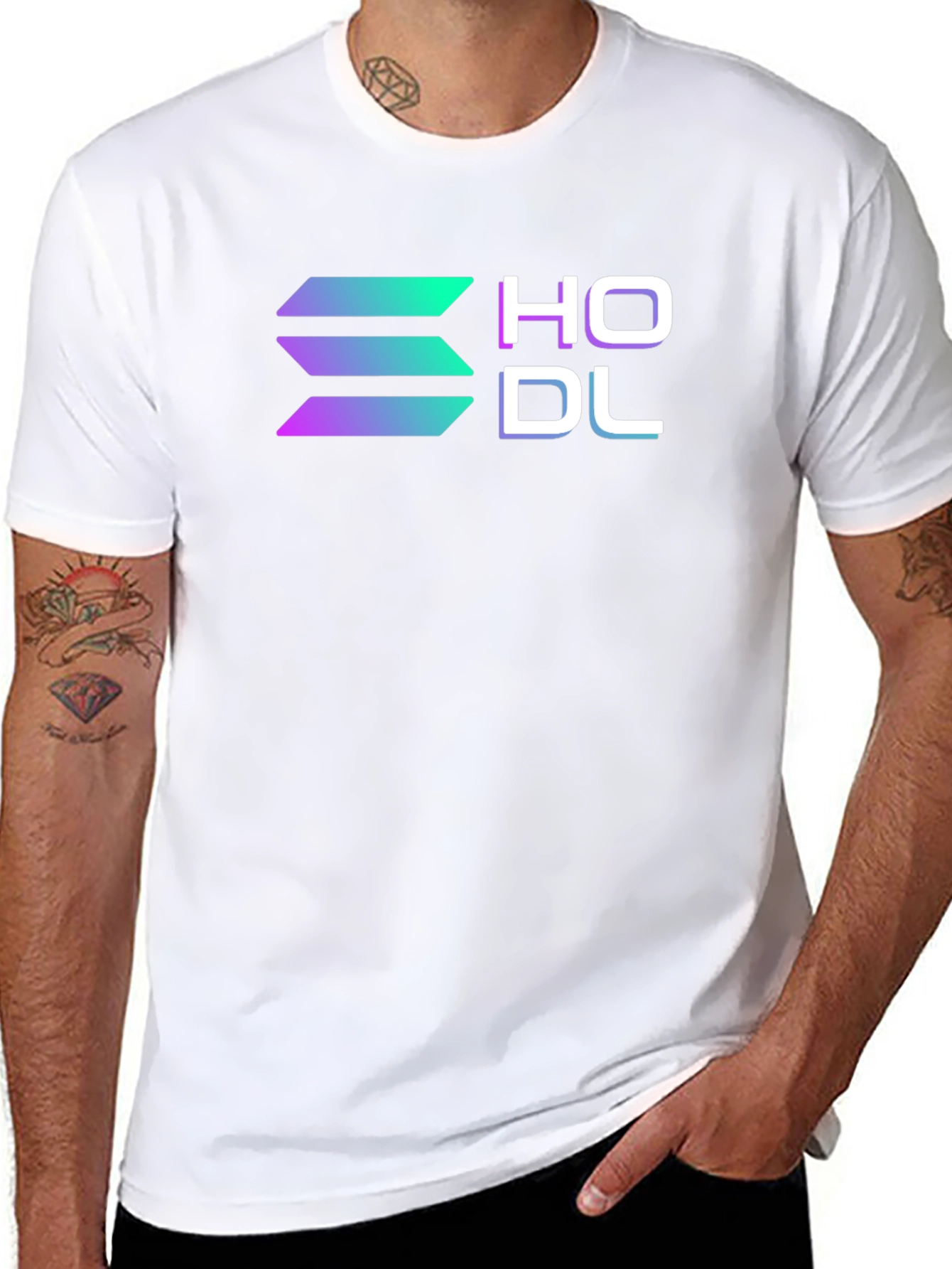 HODL Solana Crypto Black T-Shirt
