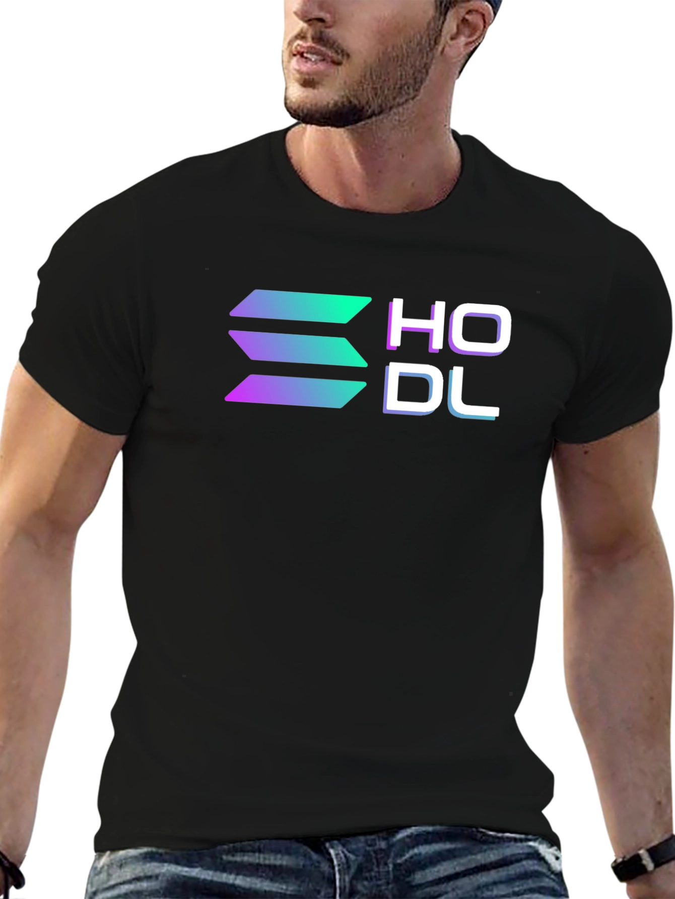 HODL Solana Crypto Black T-Shirt