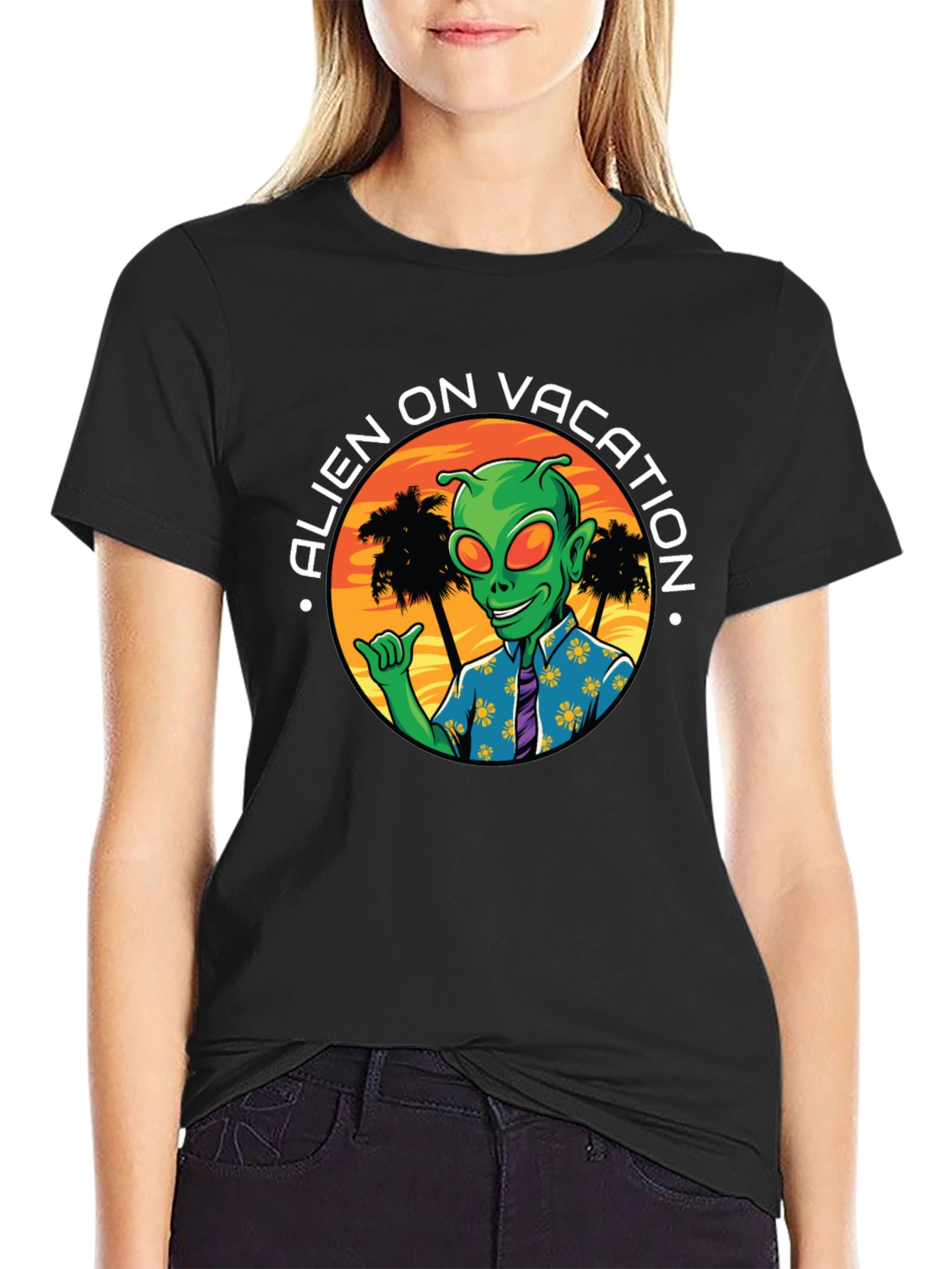 Alien on Vacation Graphic T-Shirt