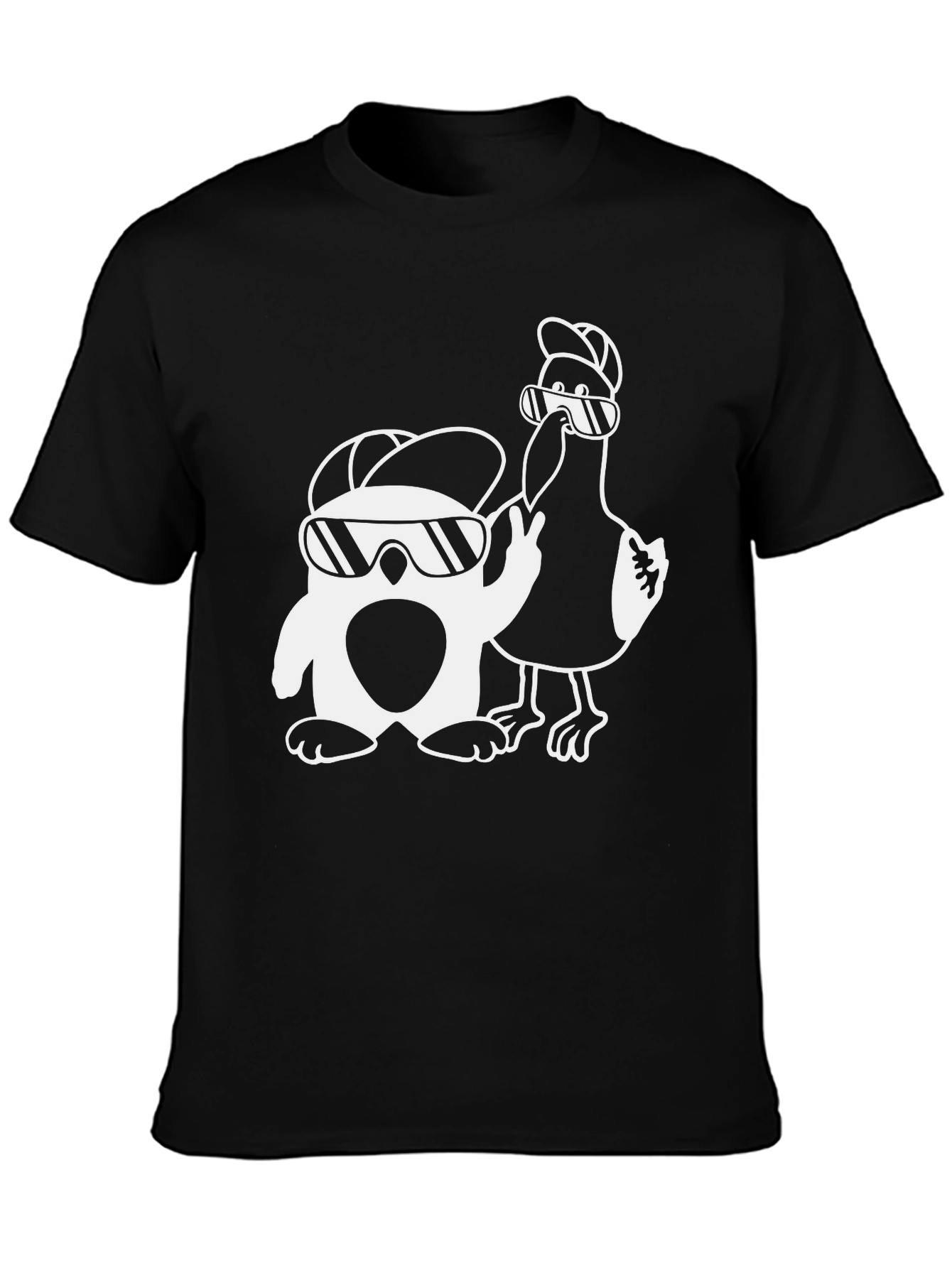 Cool Penguin & Bird T-Shirt