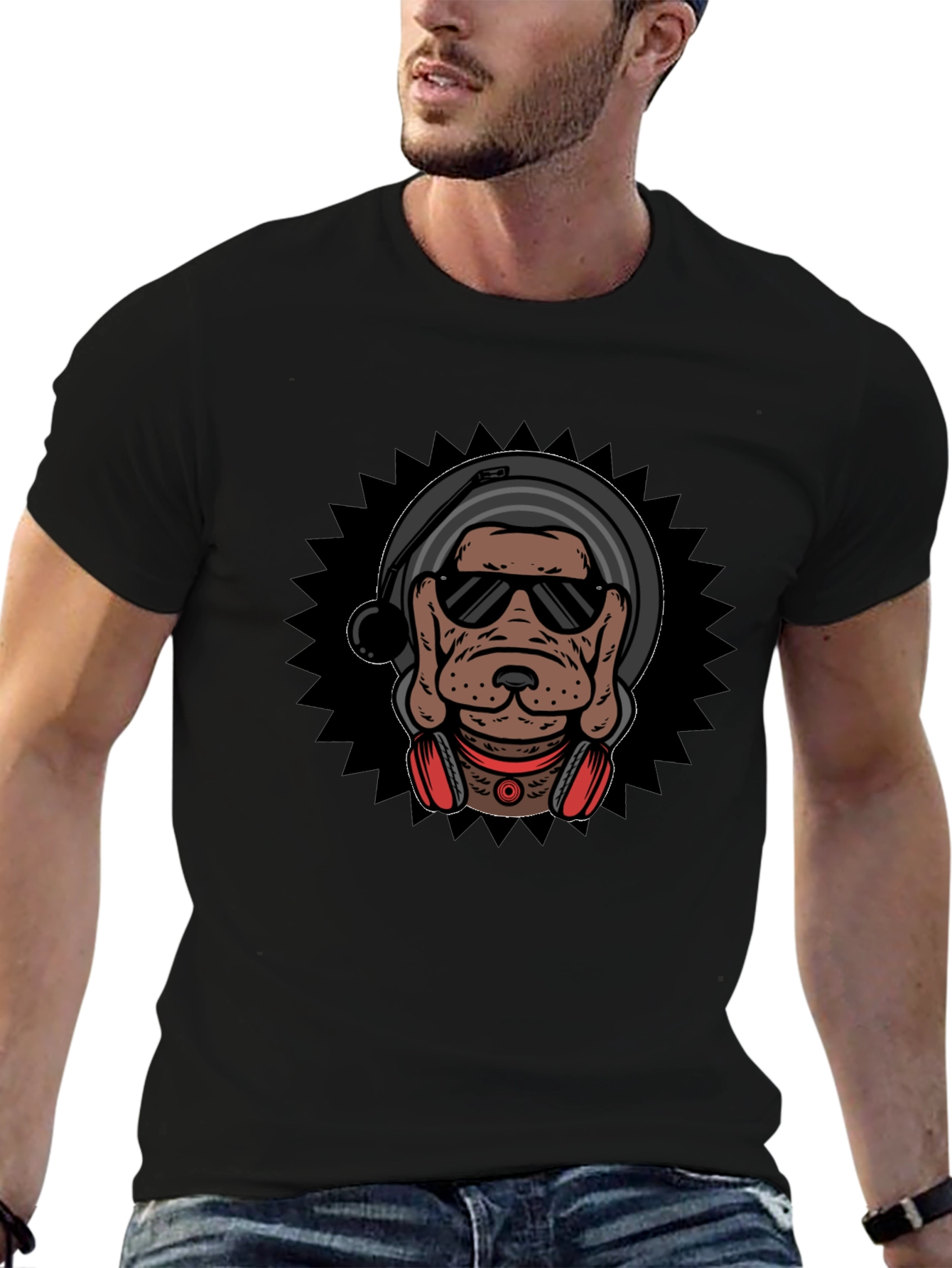 DJ Dog Graphic Tee - Cool Canine Style